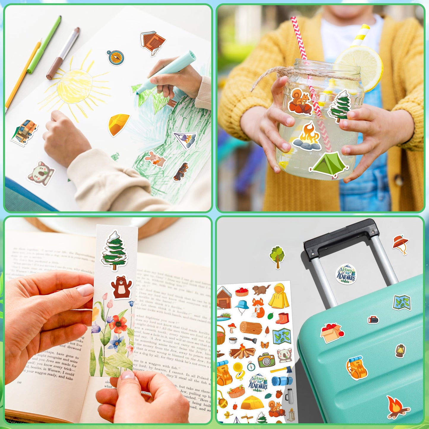 LINAYE 1320+ Camping Stickers for Kids – Waterproof Self-Adhesive Camp Craft Pack