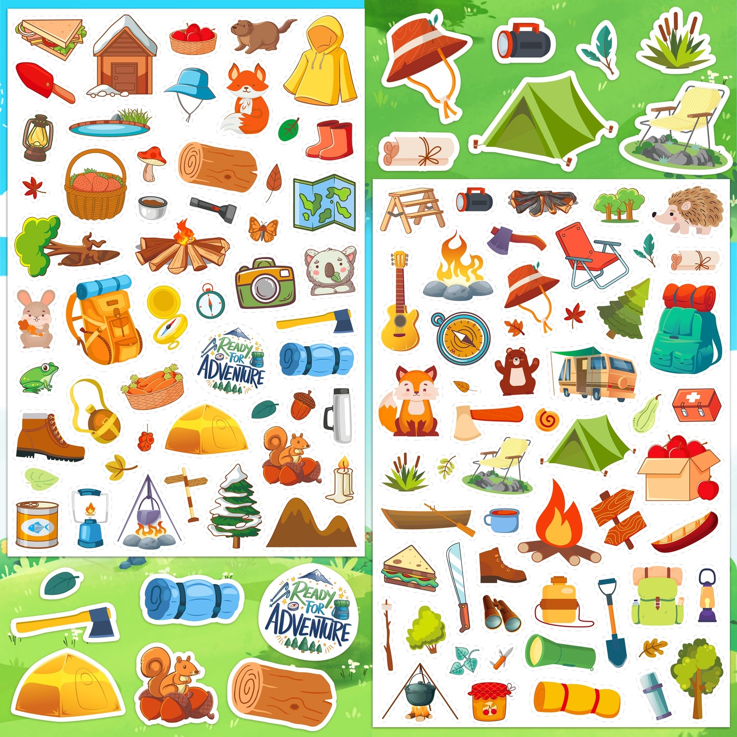 LINAYE 1320+ Camping Stickers for Kids – Waterproof Self-Adhesive Camp Craft Pack