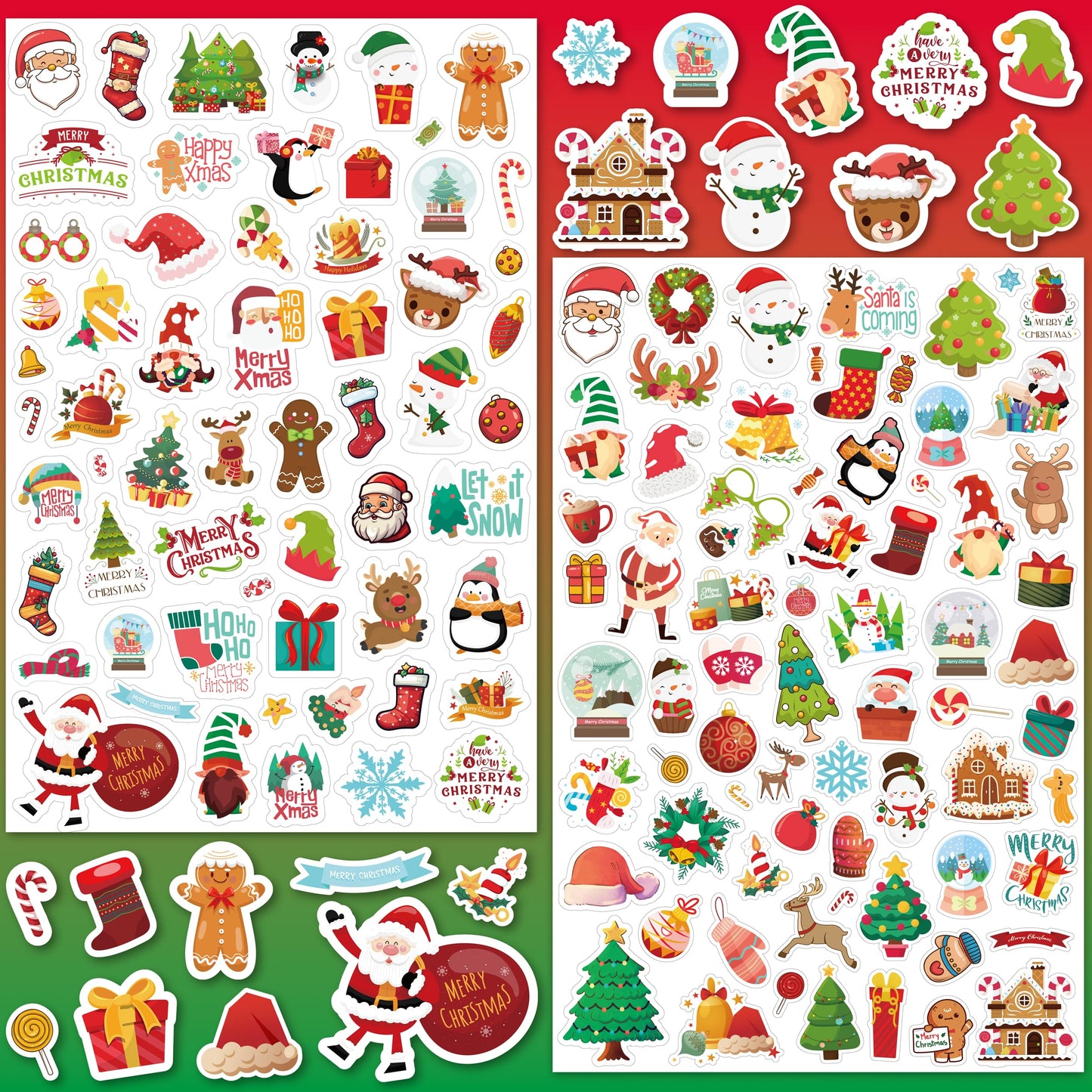 LINAYE 1570+ PCS Christmas Stickers Bulk Set for Kids – 24 Sheets, Waterproof & 130 Designs