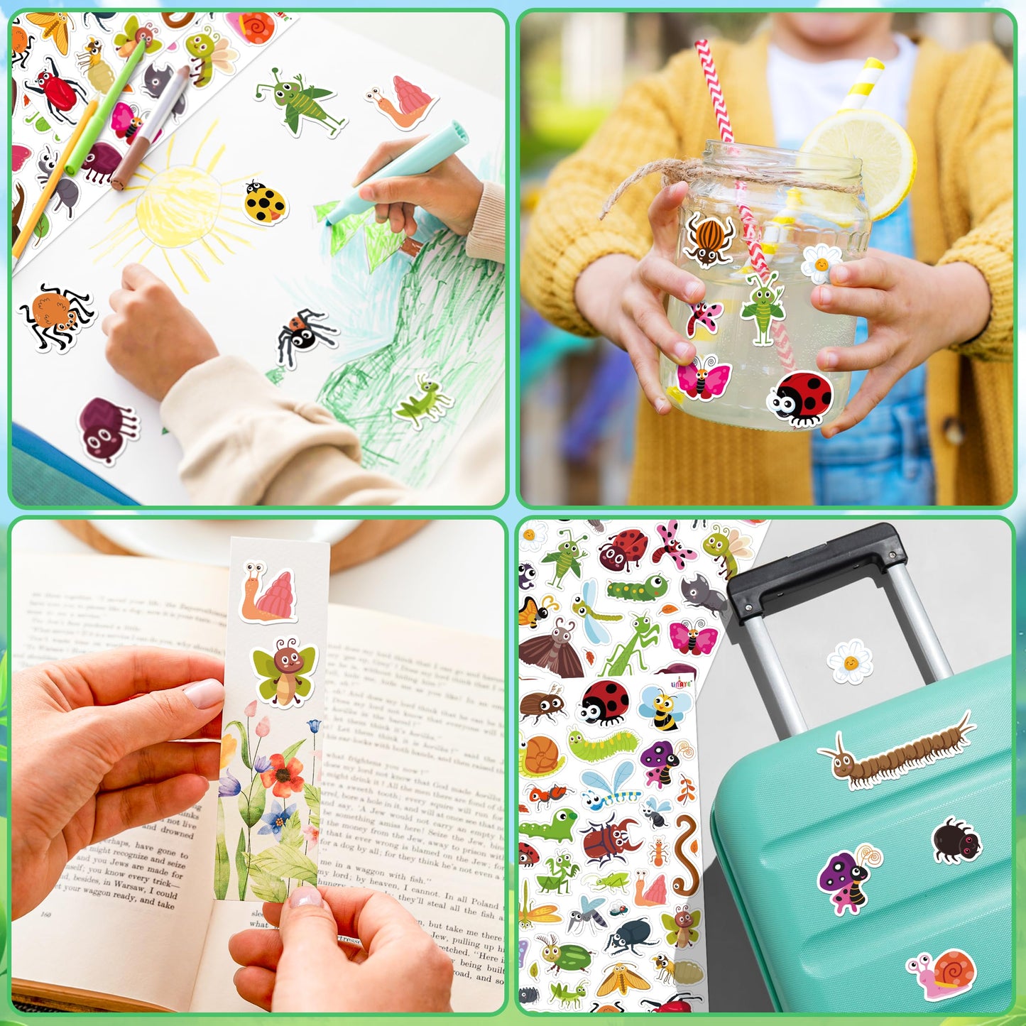LINAYE 960+ Cute Insect Stickers for Kids – Scrapbooking, Water Bottles & More