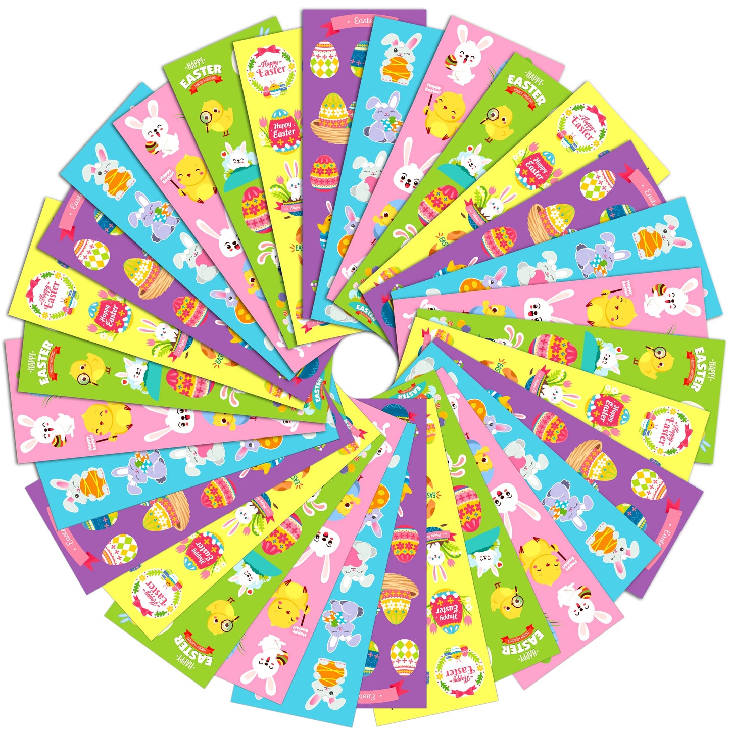 LINAYE 1100Pcs Easter Stickers for Kids – 55 Designs Bulk Pack for Crafts, Cards & Baskets