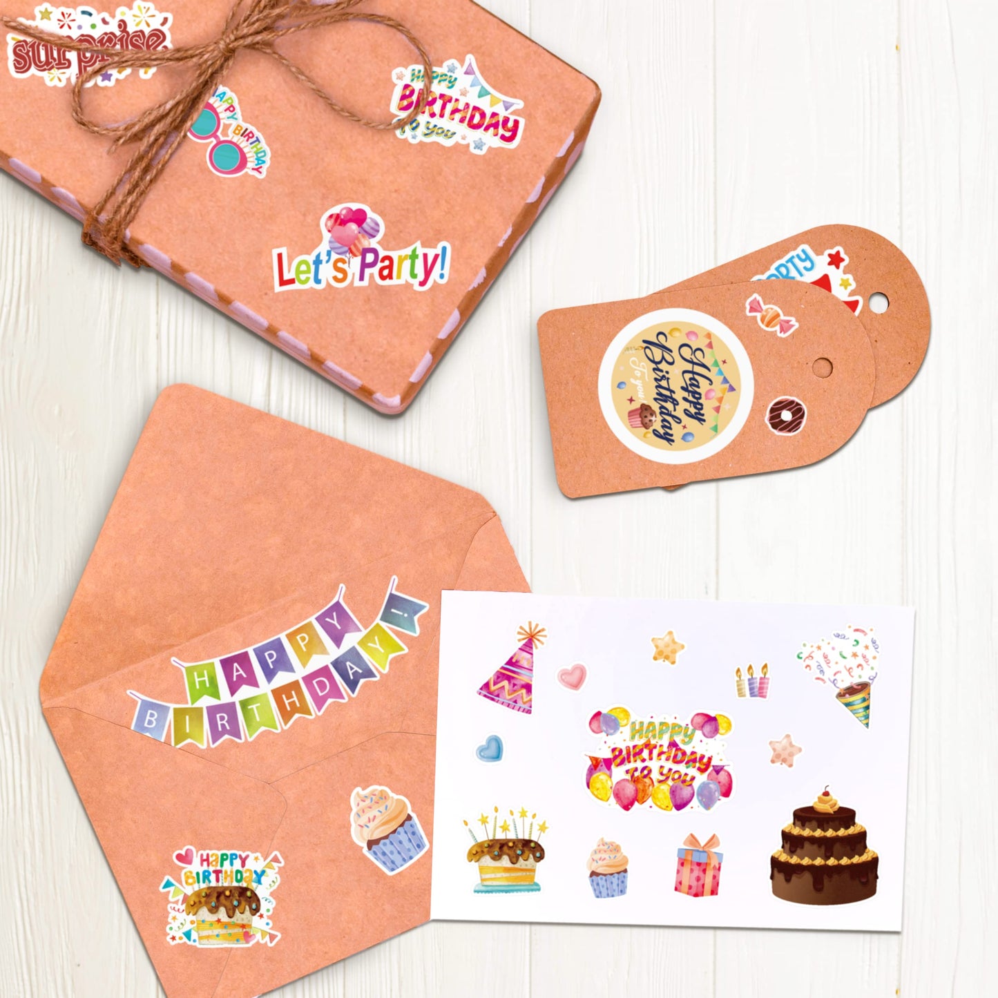 LINAYE 730+ Birthday Sticker Set – 24 Sheets, 62 Designs for Party Decor & Gifts