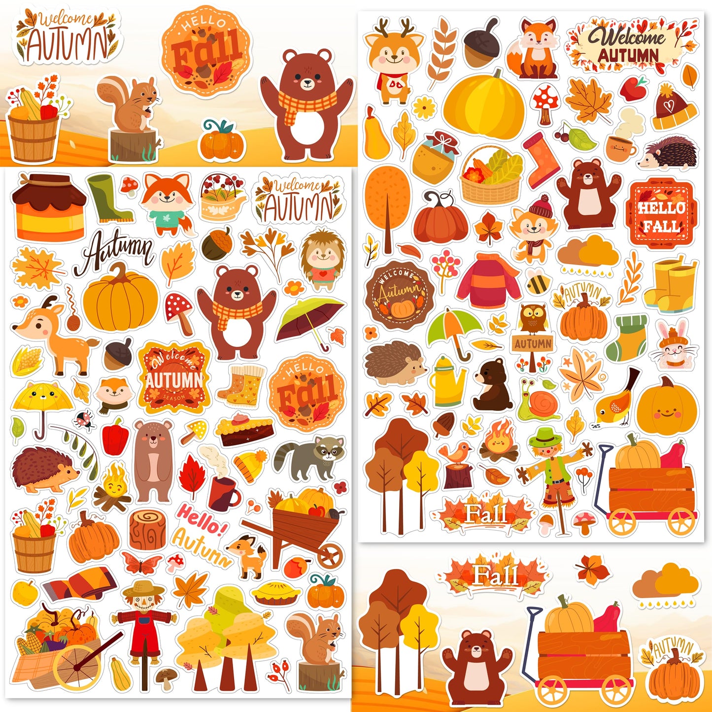 LINAYE Fall Stickers Bulk Pack for Kids – 1000+ Autumn Leaves & Pumpkins