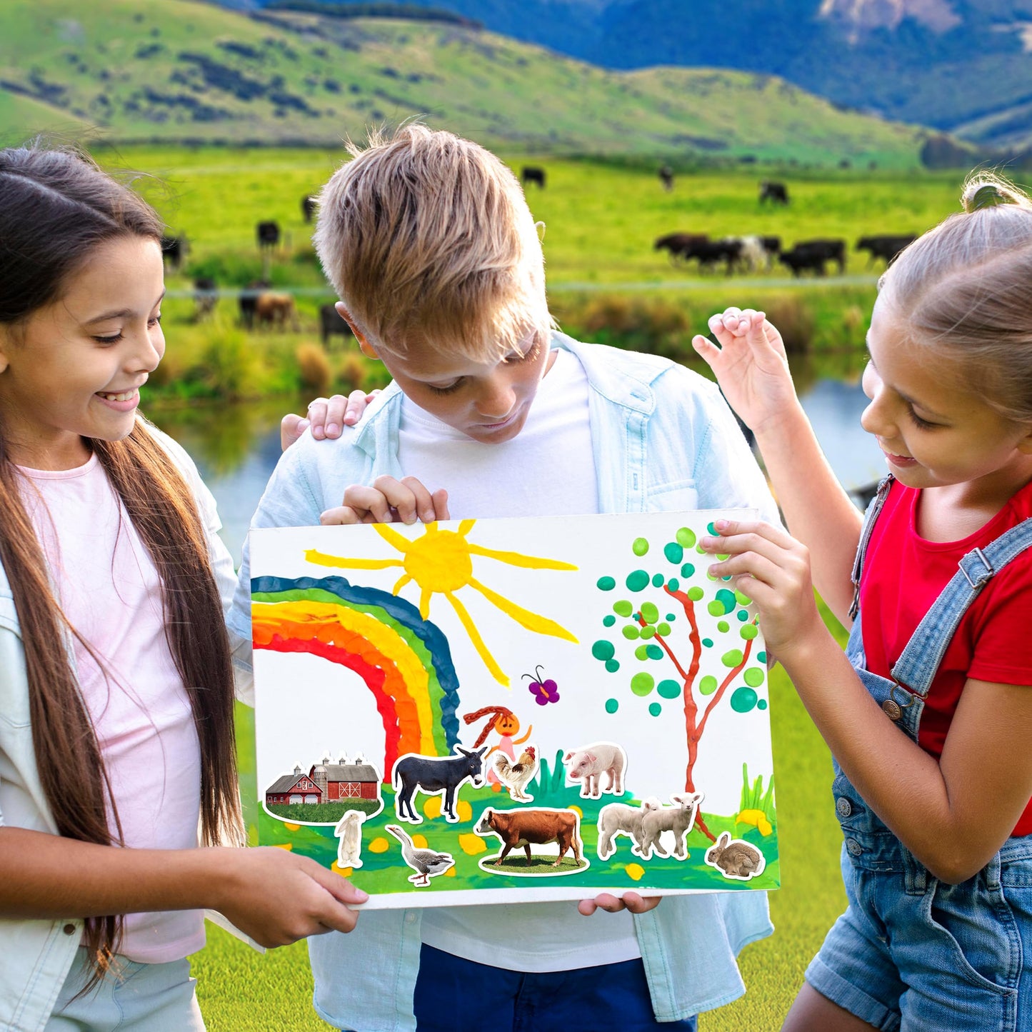 LINAYE 1270+ Farm Stickers for Kids – 24 Sheets for Scrapbooking, Water Bottles & Party Decor