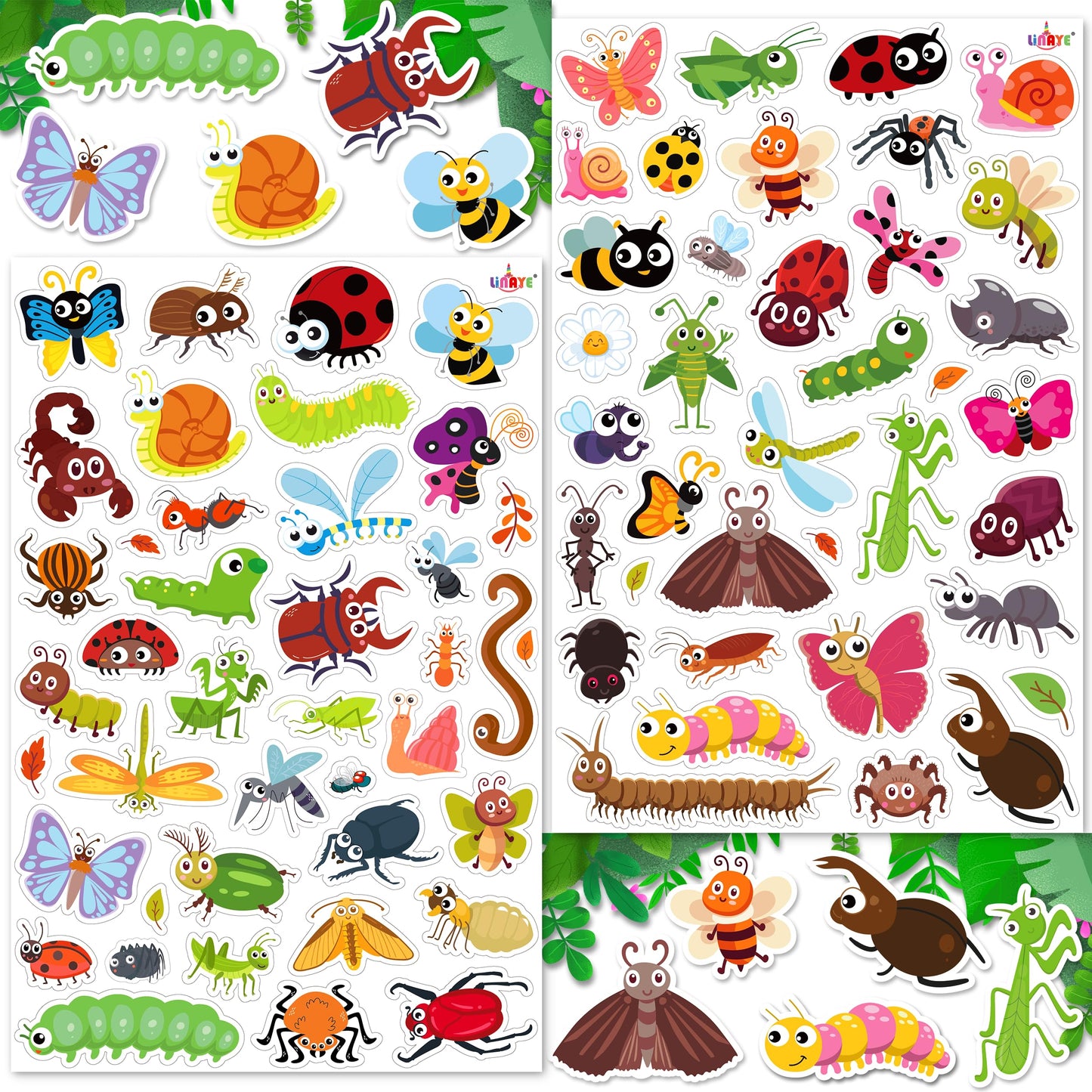 LINAYE 960+ Cute Insect Stickers for Kids – Scrapbooking, Water Bottles & More
