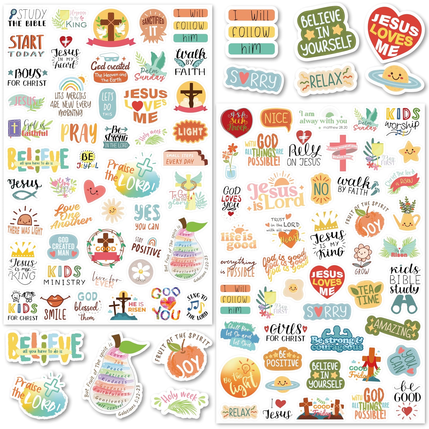 LINAYE 24 Sheets Christian Jesus Stickers – Waterproof Bible Verse Sticker Bulk