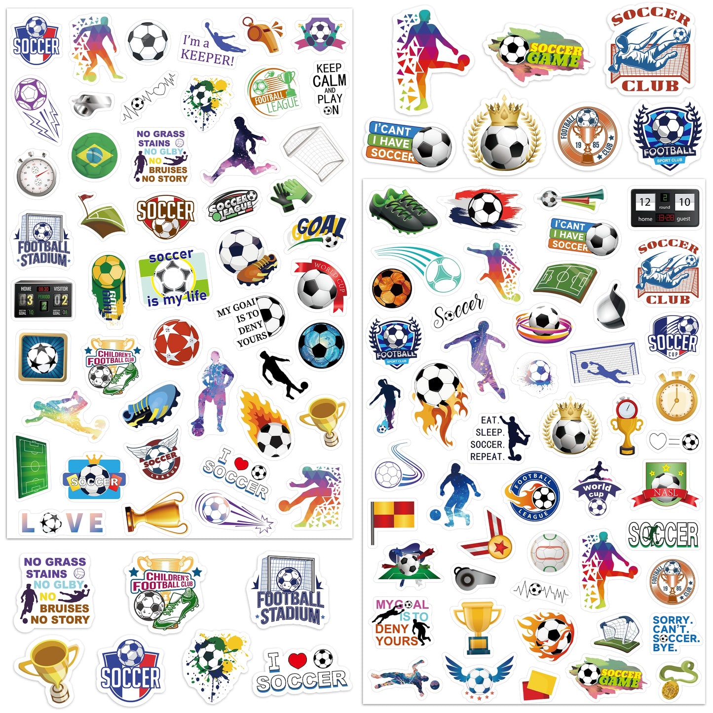 LINAYE 1160+ Pcs Soccer Stickers – Waterproof Self-Adhesive Pack for Kids & Adults