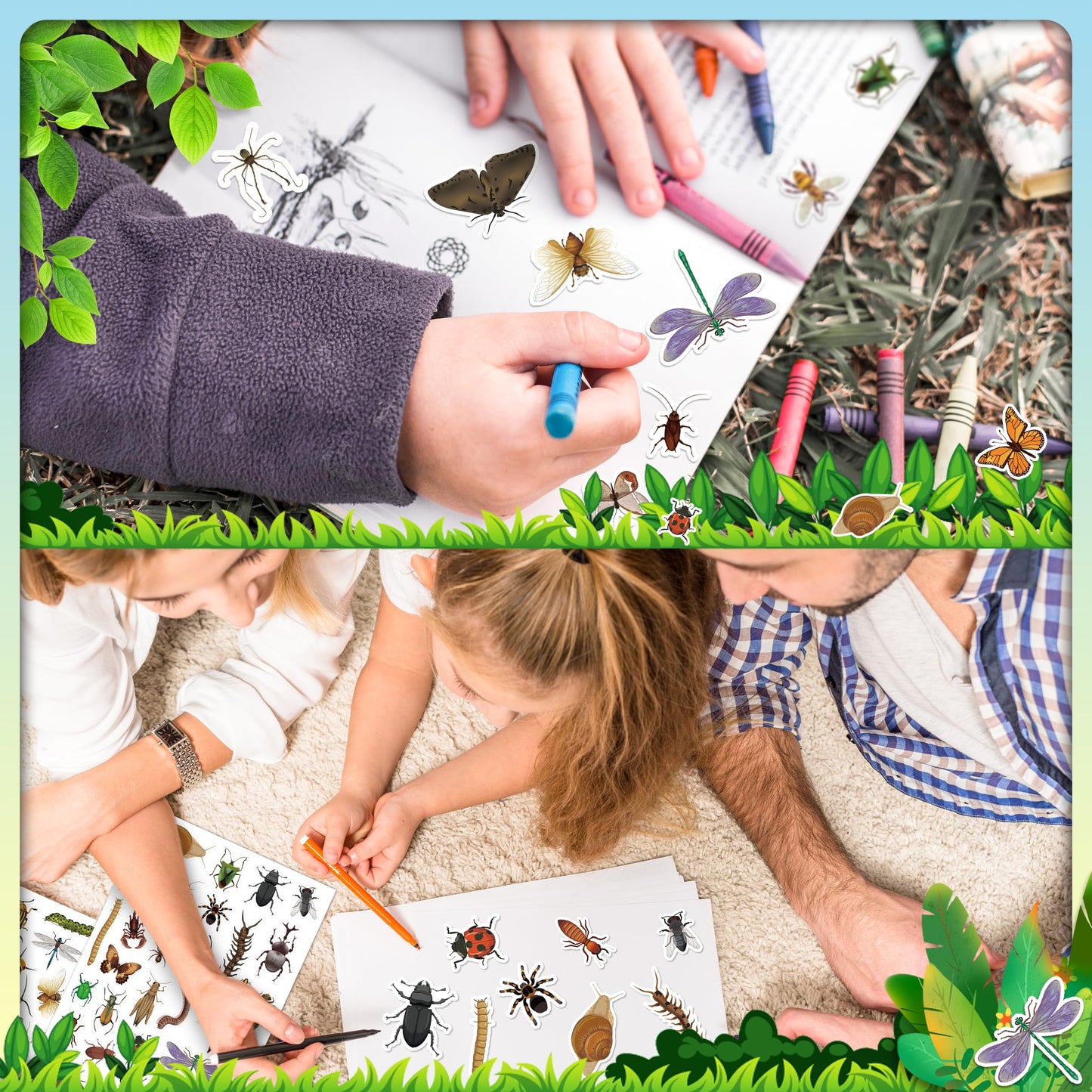 LINAYE Insect Stickers Bulk – 780+ Bug Stickers for Kids, Scrapbooking & More
