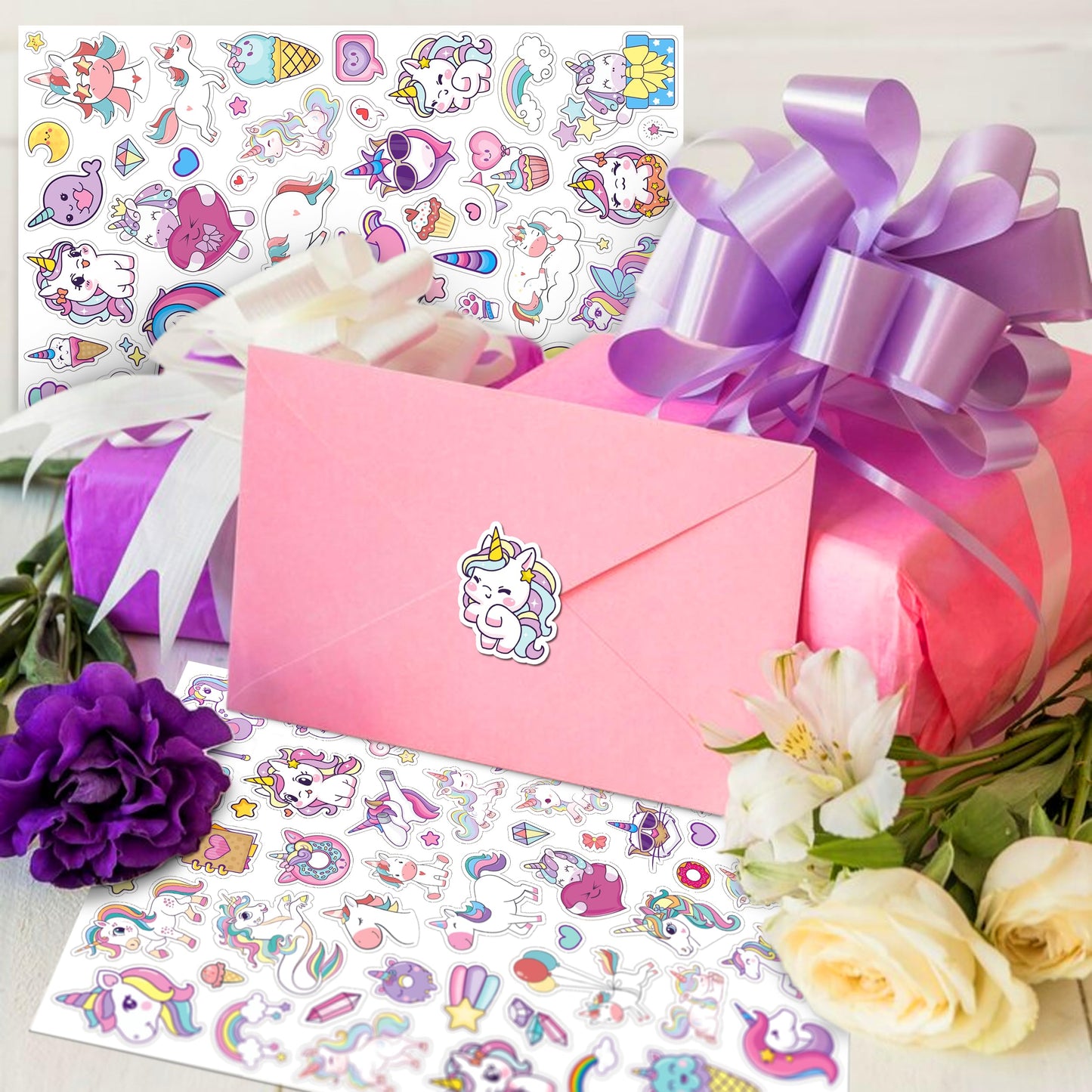 LINAYE Unicorn Stickers Bulk Pack – 1100+ Designs for Kids, Scrapbooking & Gifts