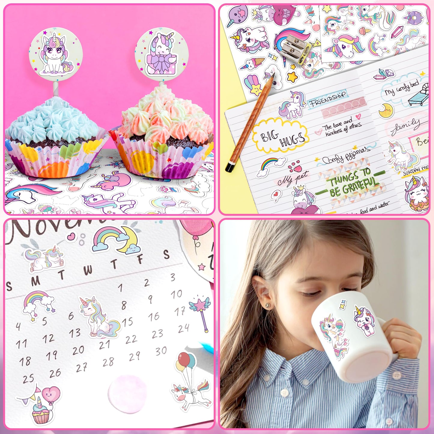 LINAYE Unicorn Stickers Bulk Pack – 1100+ Designs for Kids, Scrapbooking & Gifts