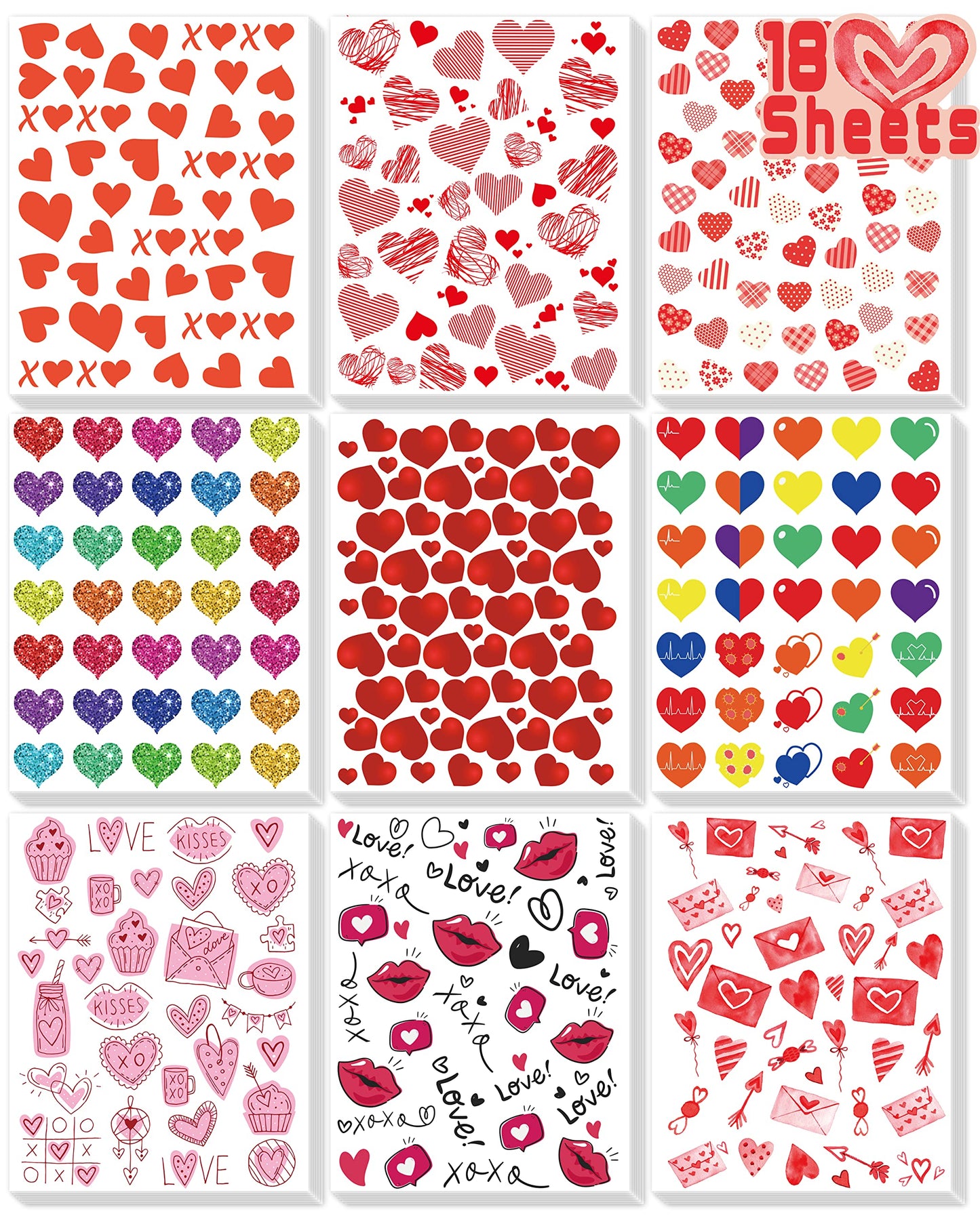 LINAYE Valentines Stickers for Kids – 400+ Cute Love Stickers for Cards & Crafts