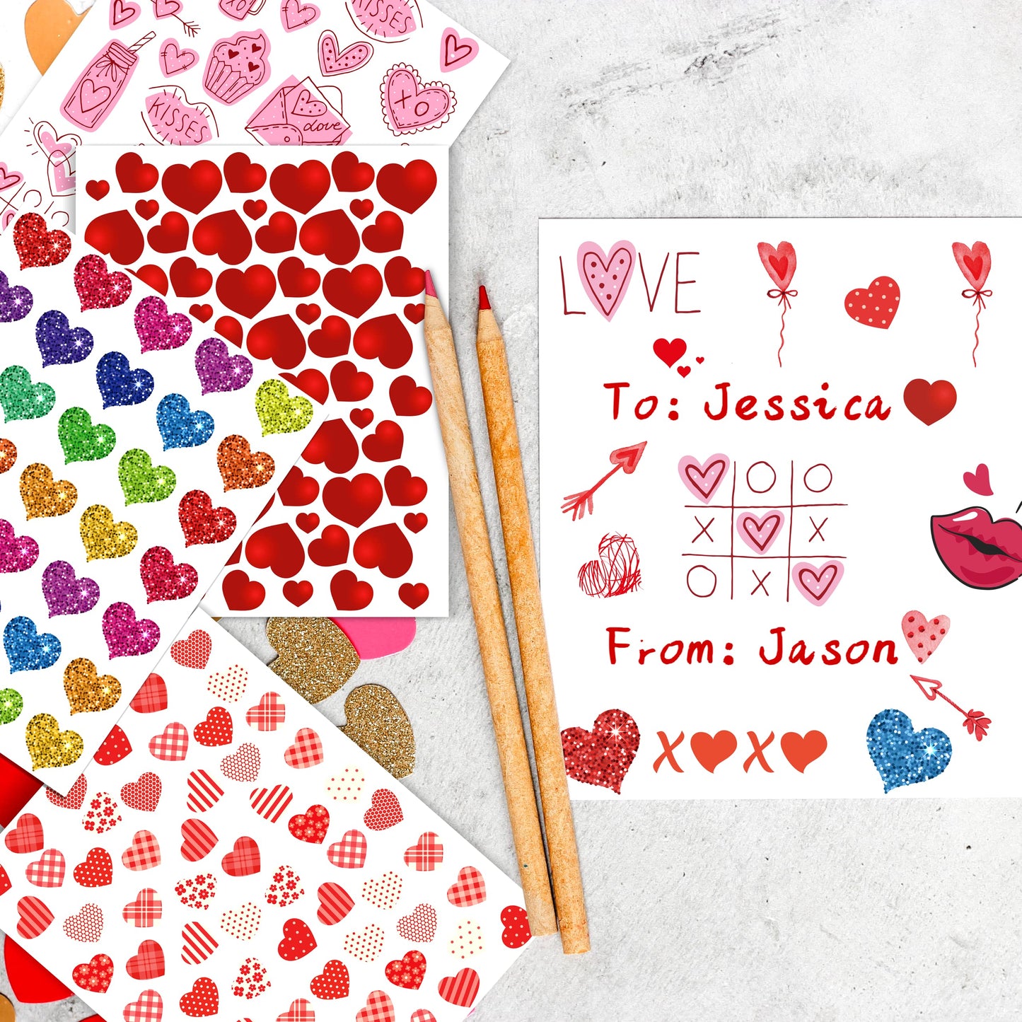 LINAYE Valentines Stickers for Kids – 400+ Cute Love Stickers for Cards & Crafts