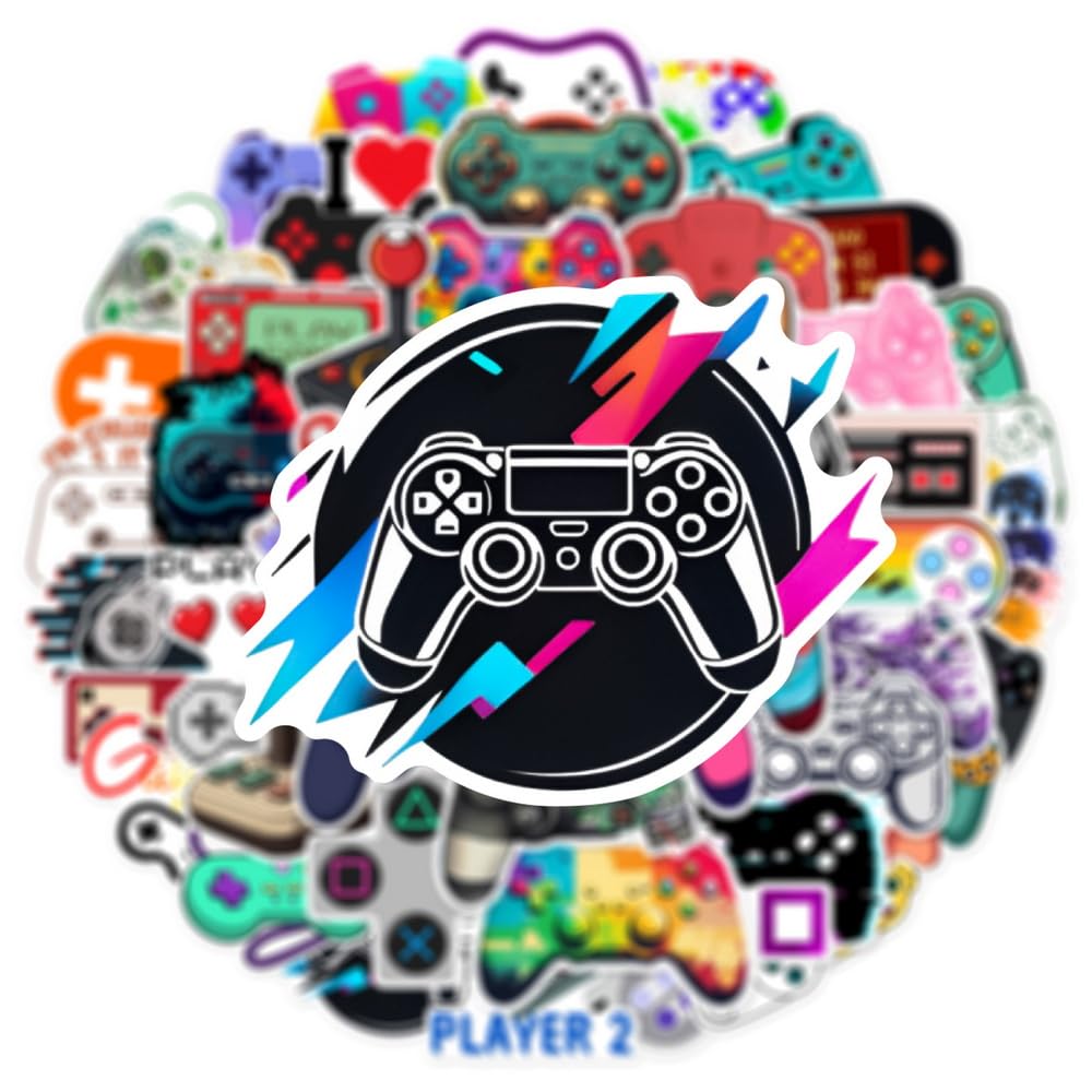 LINBABAFA 50 PCS Video Game Stickers – Waterproof Vinyl Decals for Water Bottles, Laptops & More