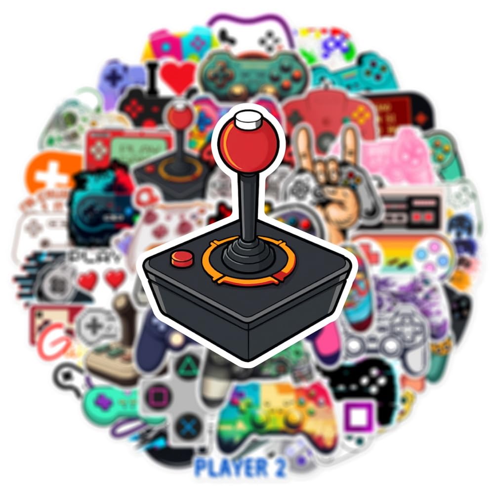 LINBABAFA 50 PCS Video Game Stickers – Waterproof Vinyl Decals for Water Bottles, Laptops & More