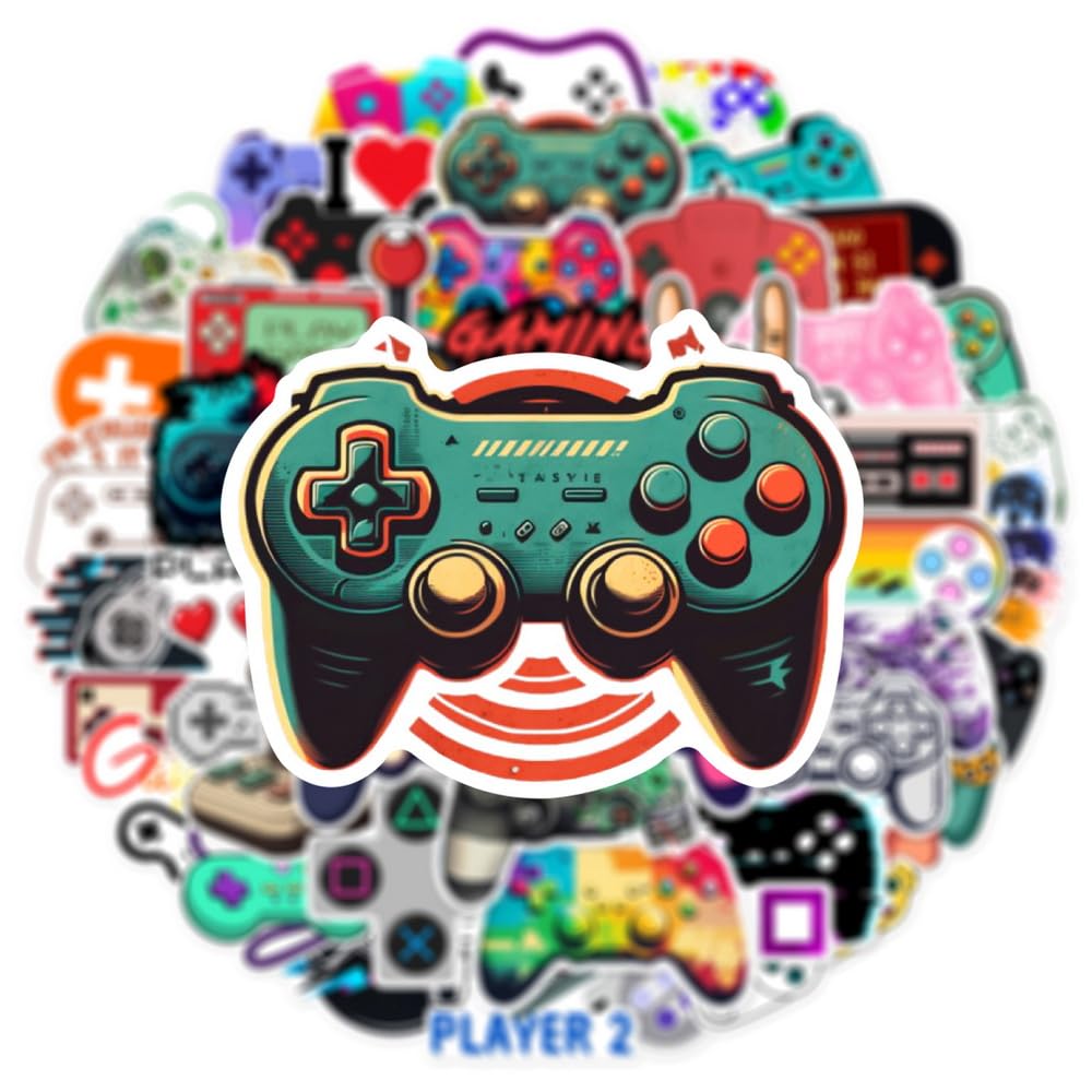 LINBABAFA 50 PCS Video Game Stickers – Waterproof Vinyl Decals for Water Bottles, Laptops & More