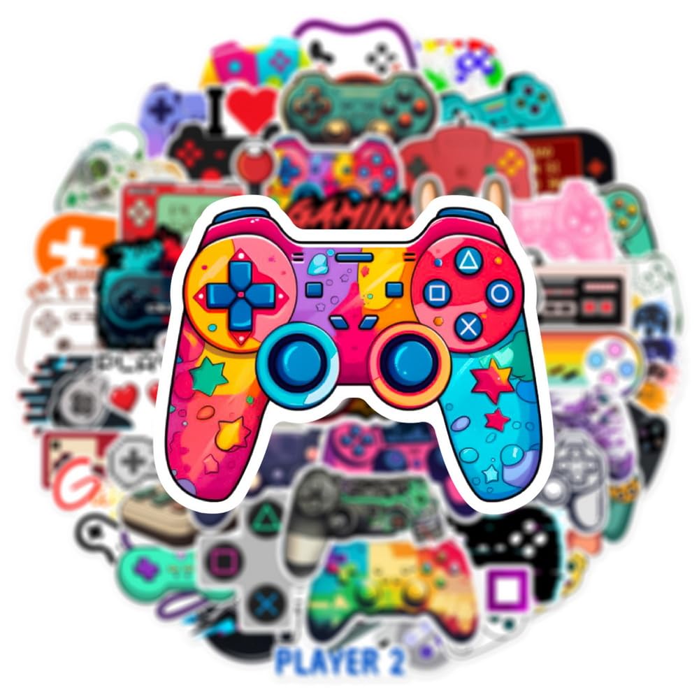 LINBABAFA 50 PCS Video Game Stickers – Waterproof Vinyl Decals for Water Bottles, Laptops & More
