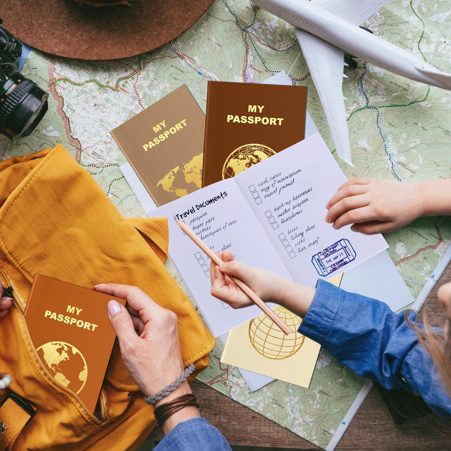 Lincia 48-Pack Blank Passport Notebooks | Travel Journal & Party Favors