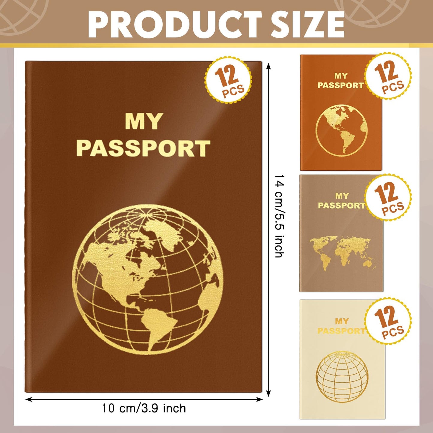 Lincia 48-Pack Blank Passport Notebooks | Travel Journal & Party Favors