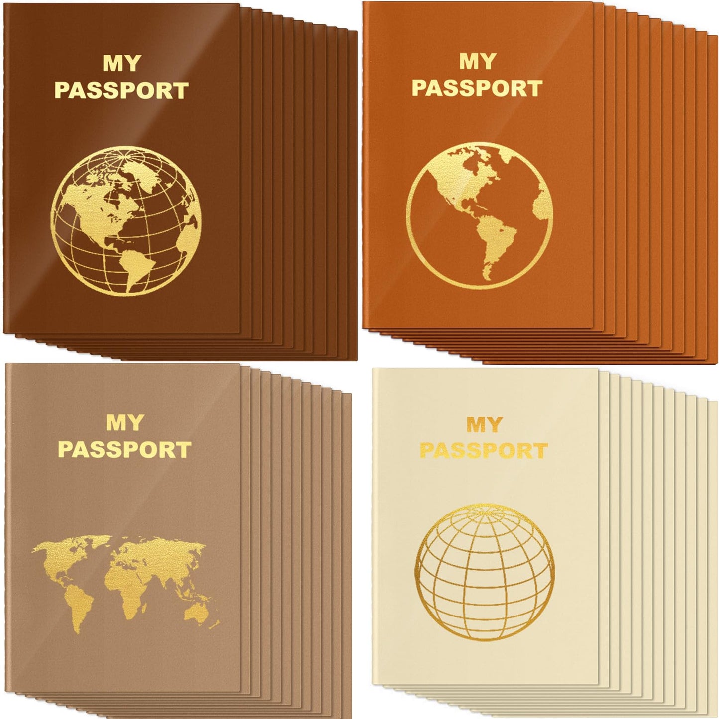Lincia 48-Pack Blank Passport Notebooks | Travel Journal & Party Favors