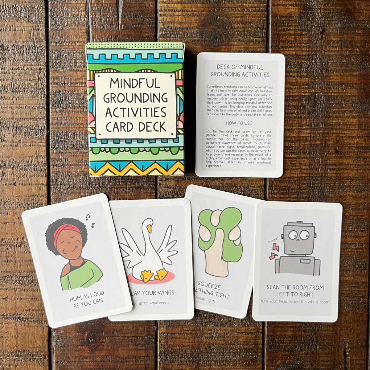 Mindful Grounding Card Deck – Trauma-Sensitive Mindfulness for Therapists & Educators | Lindsay Braman Studios
