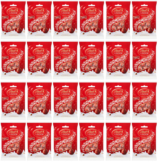24 x Lindt Lindor Christmas Milk Chocolate Mini Truffles Bag 80G