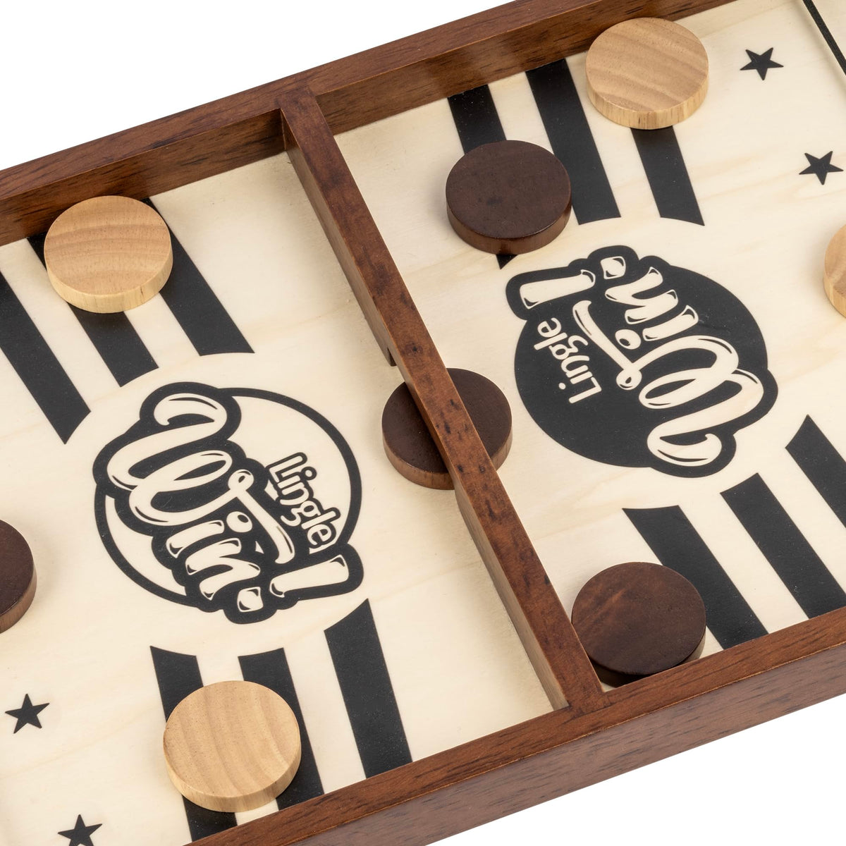 Lingle Sling Puck Game – 16.5-Inch Solid Wood Desktop Battle for Family Nights