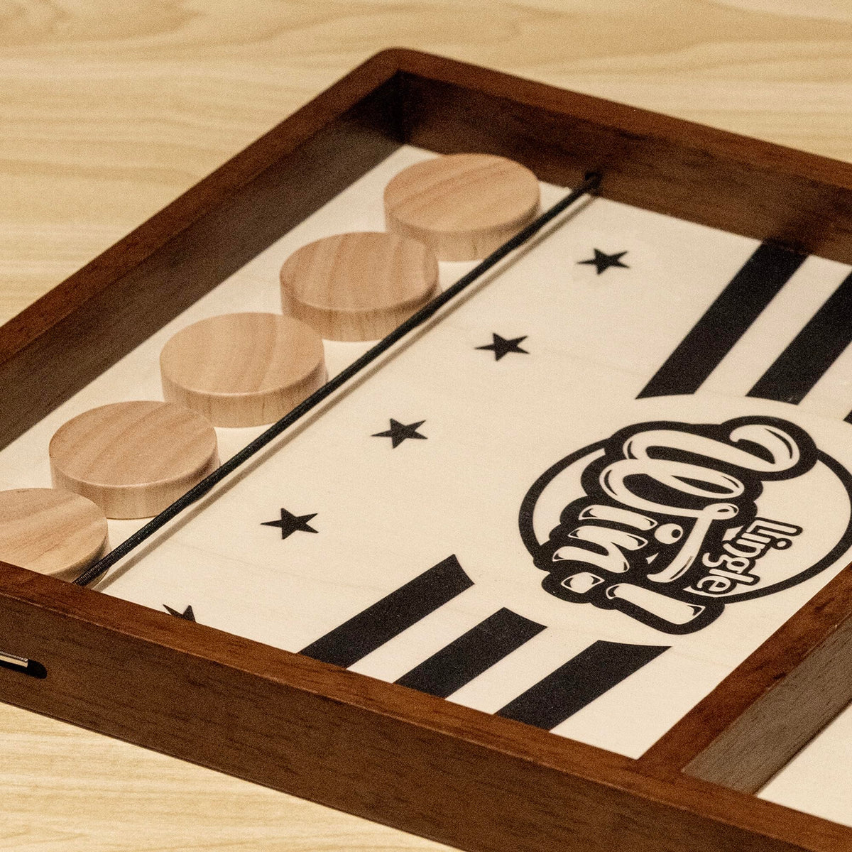 Lingle Sling Puck Game – 16.5-Inch Solid Wood Desktop Battle for Family Nights