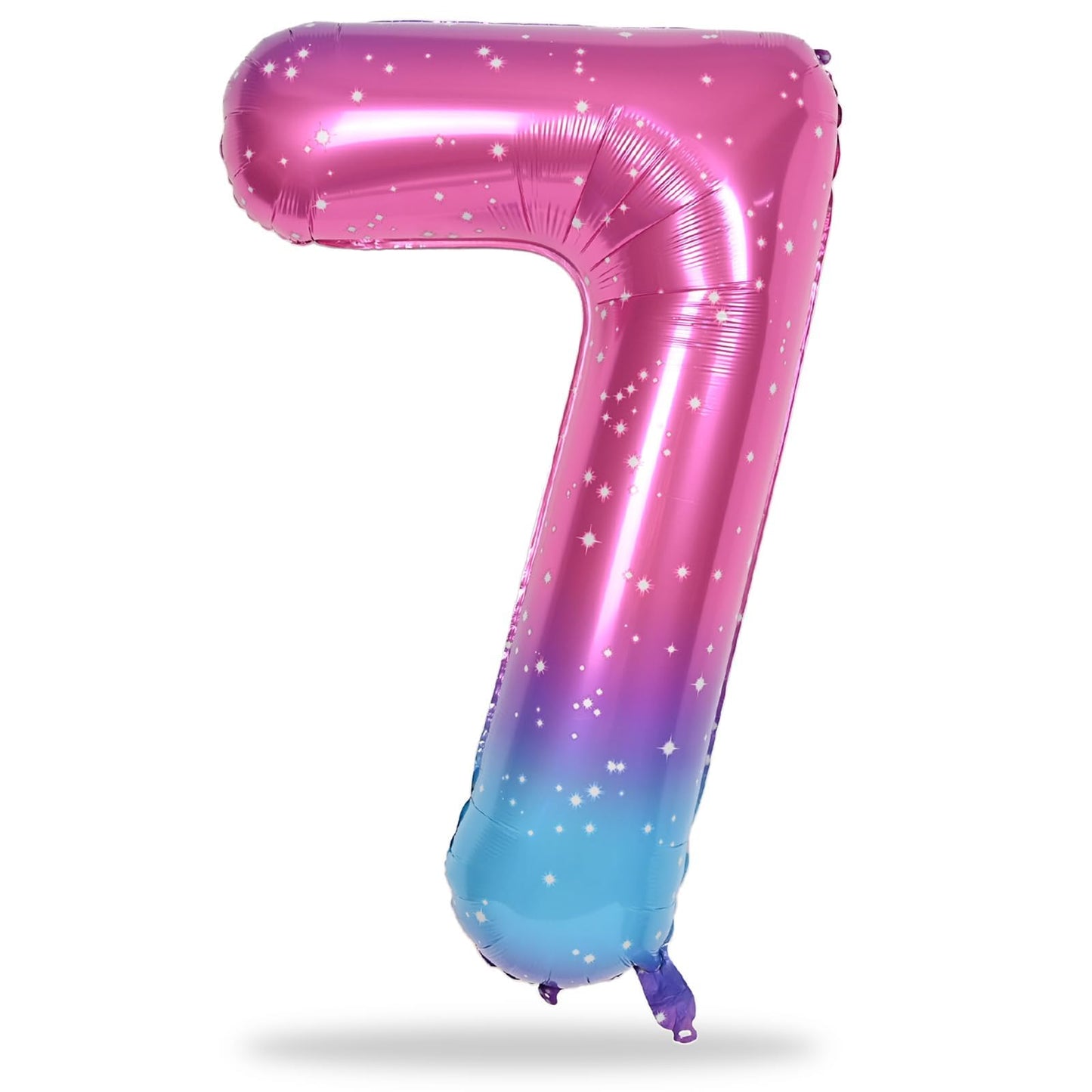 Lingqiang 40-Inch Gradient Rainbow Number 7 Foil Balloon – Giant Self-Inflating Birthday Party Decor