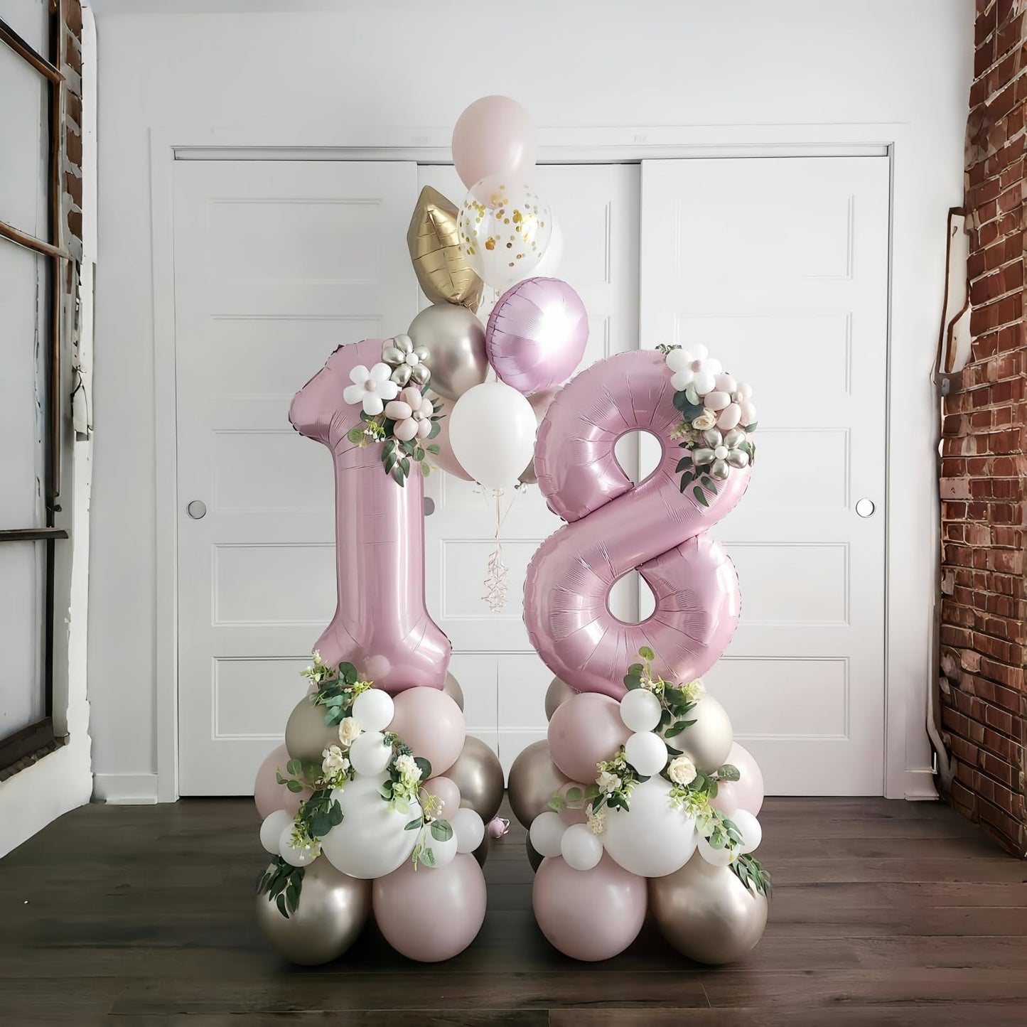 Lingqiang Pastel Pink 40-Inch Foil Number 8 Balloon – Giant Birthday & Celebration Digit
