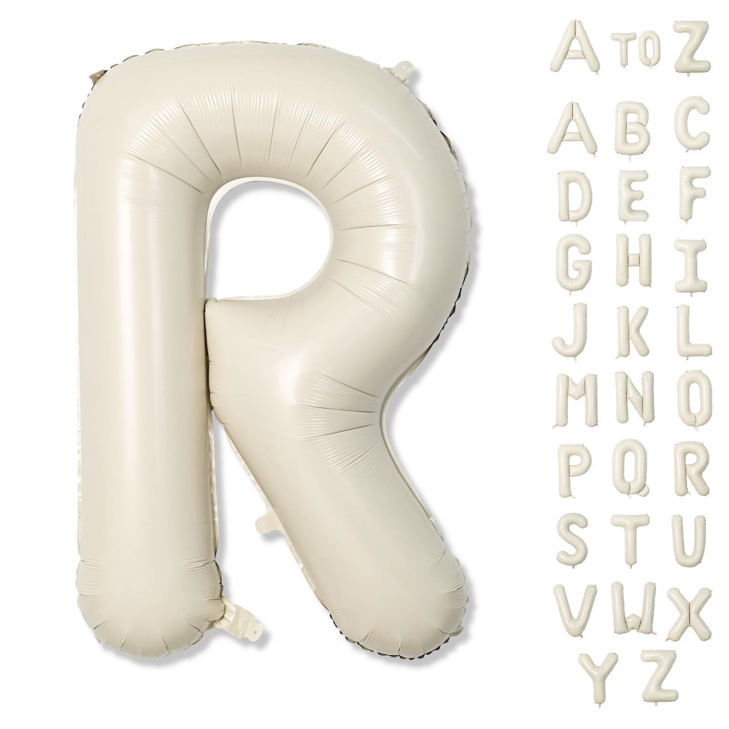 Lingqiang 40-Inch Cream R Letter Foil Balloon – Large Beige White Birthday Party Decoration