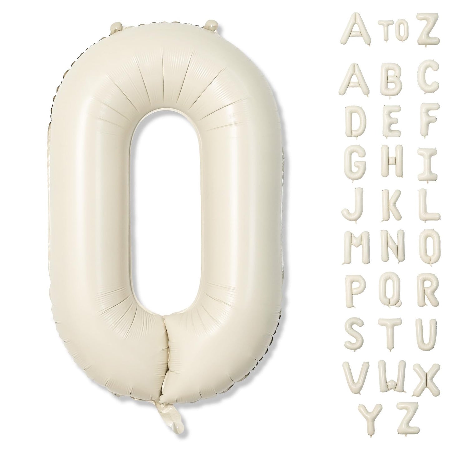 Lingqiang 40-Inch Giant Foil Letter Balloon – Cream O | Custom Birthday Party Decor