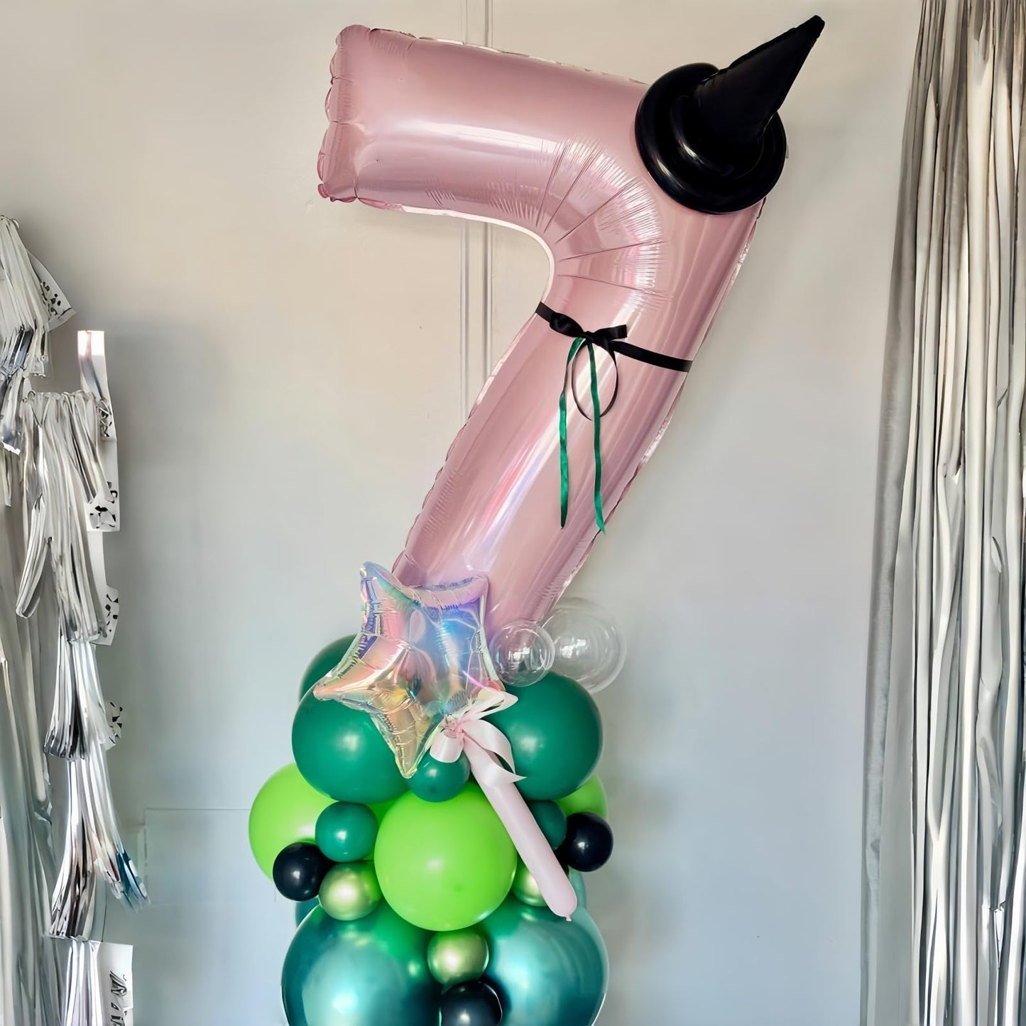 Lingqiang 40'' Light Pink Number 7 Foil Balloon – Giant 7th Birthday Decor