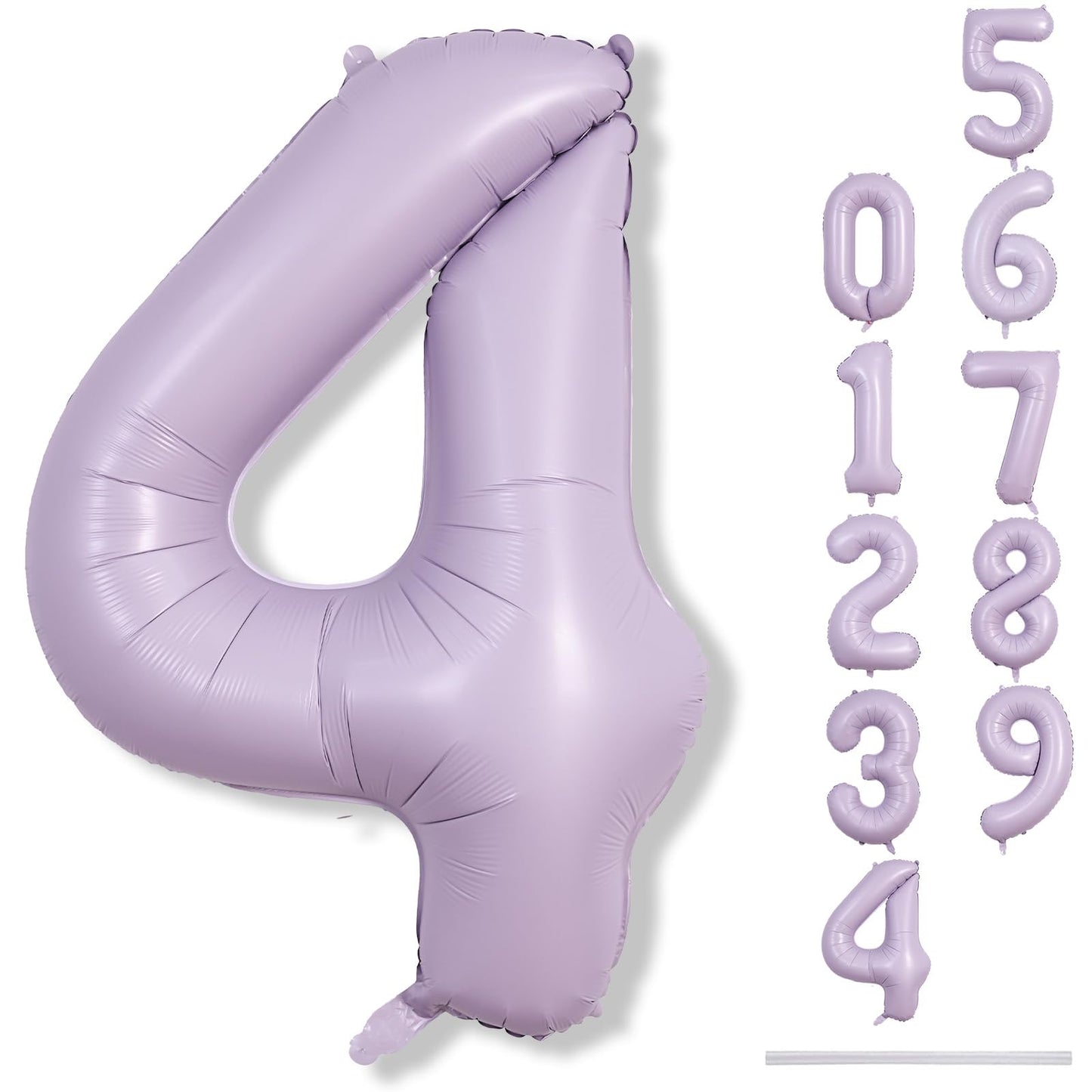Lingqiang 40-Inch Light Purple Number 4 Balloon – Large Pastel Lavender 4th Birthday Decor