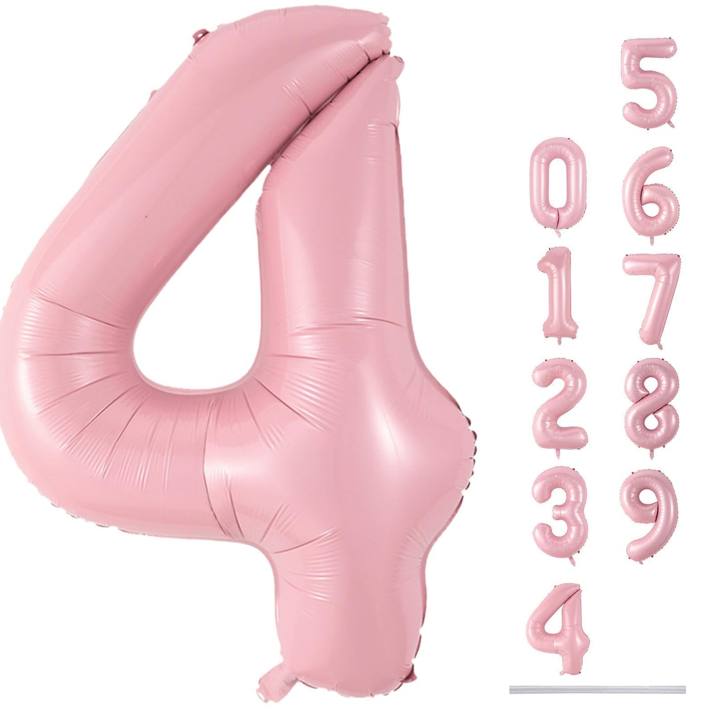 Lingqiang 40-Inch Pastel Pink Foil Number 4 Balloon – Large Self-Inflating Party Balloons