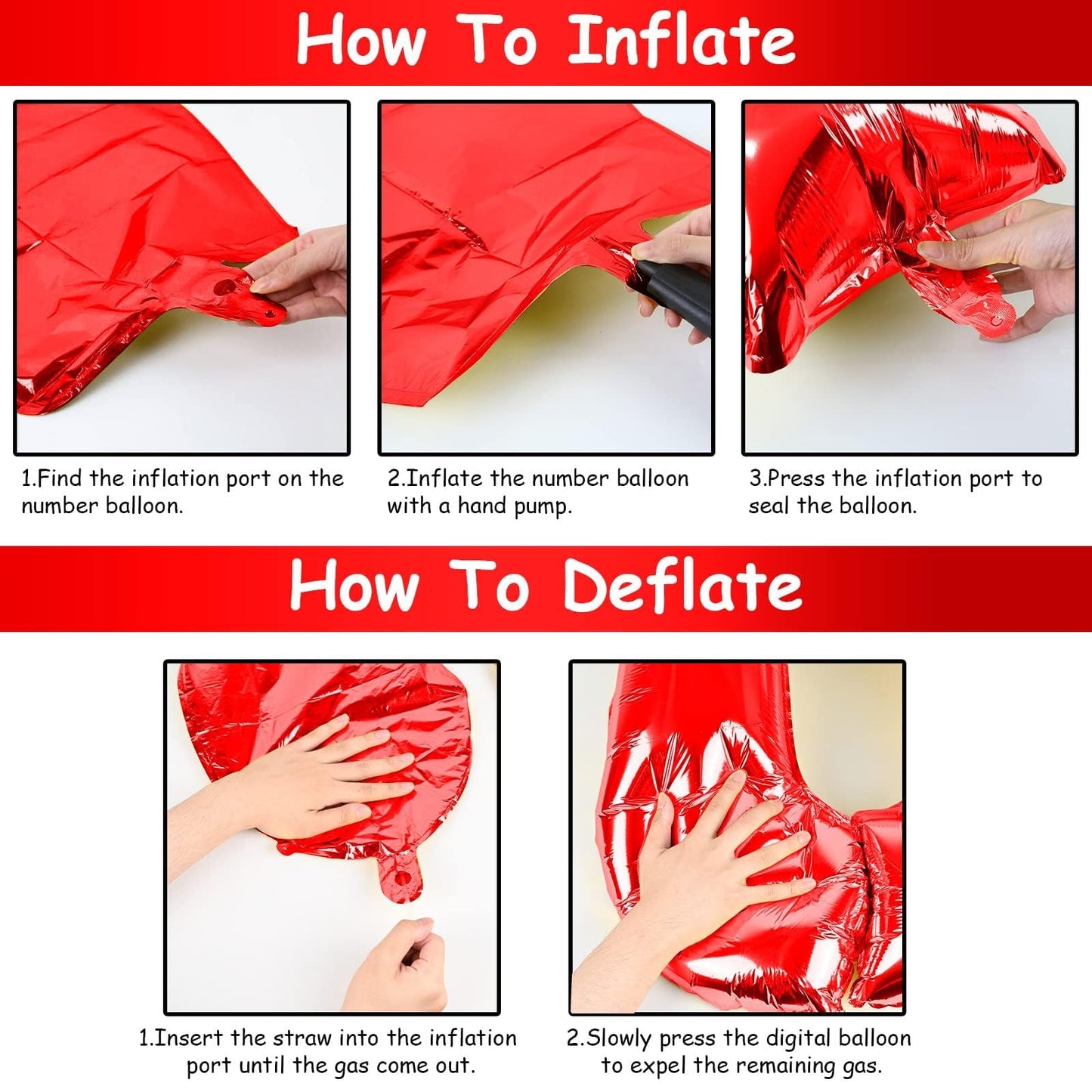 Lingqiang 40-Inch Red Number 6 Balloon – Giant Self-Inflating Foil Mylar Party Decor
