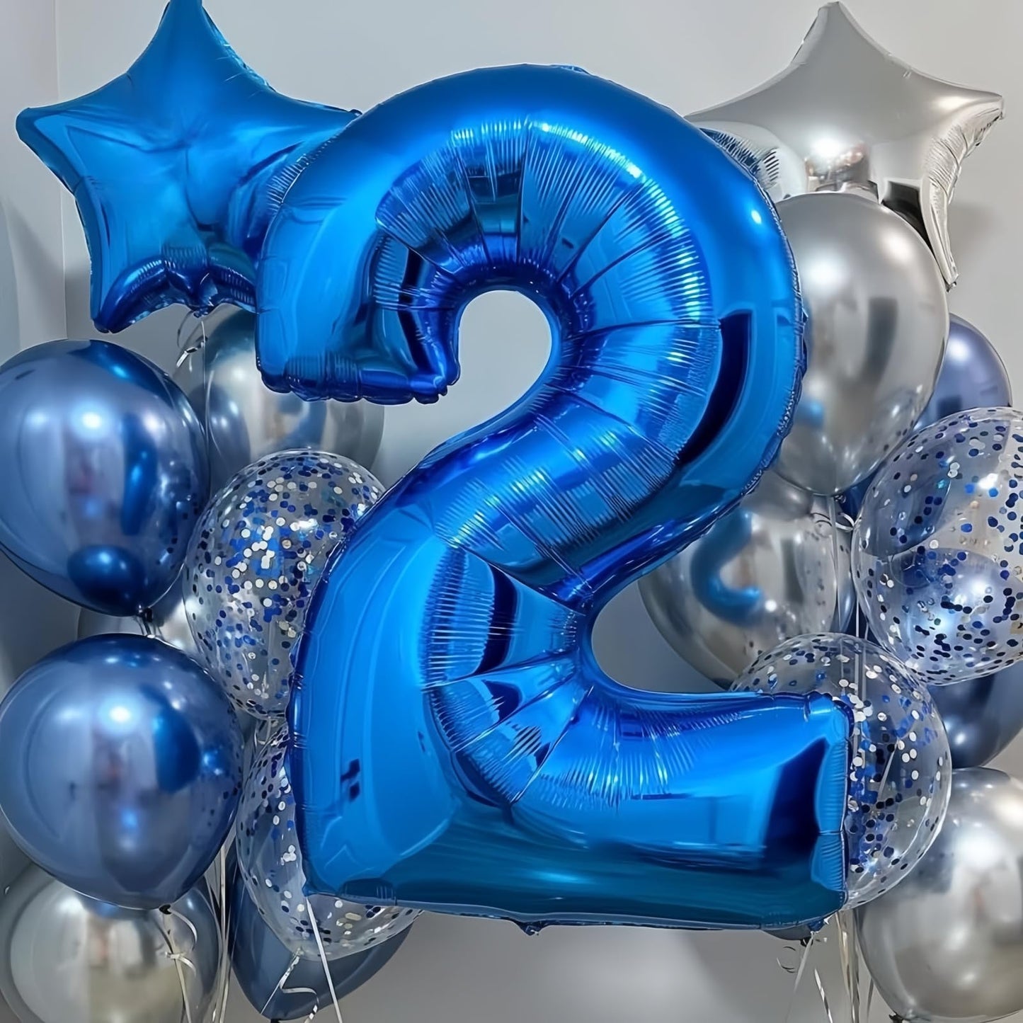Lingqiang 40'' Blue Number 1 Balloon - Giant Self-Inflating Foil Number Balloon for 1st Birthday & Party Decor