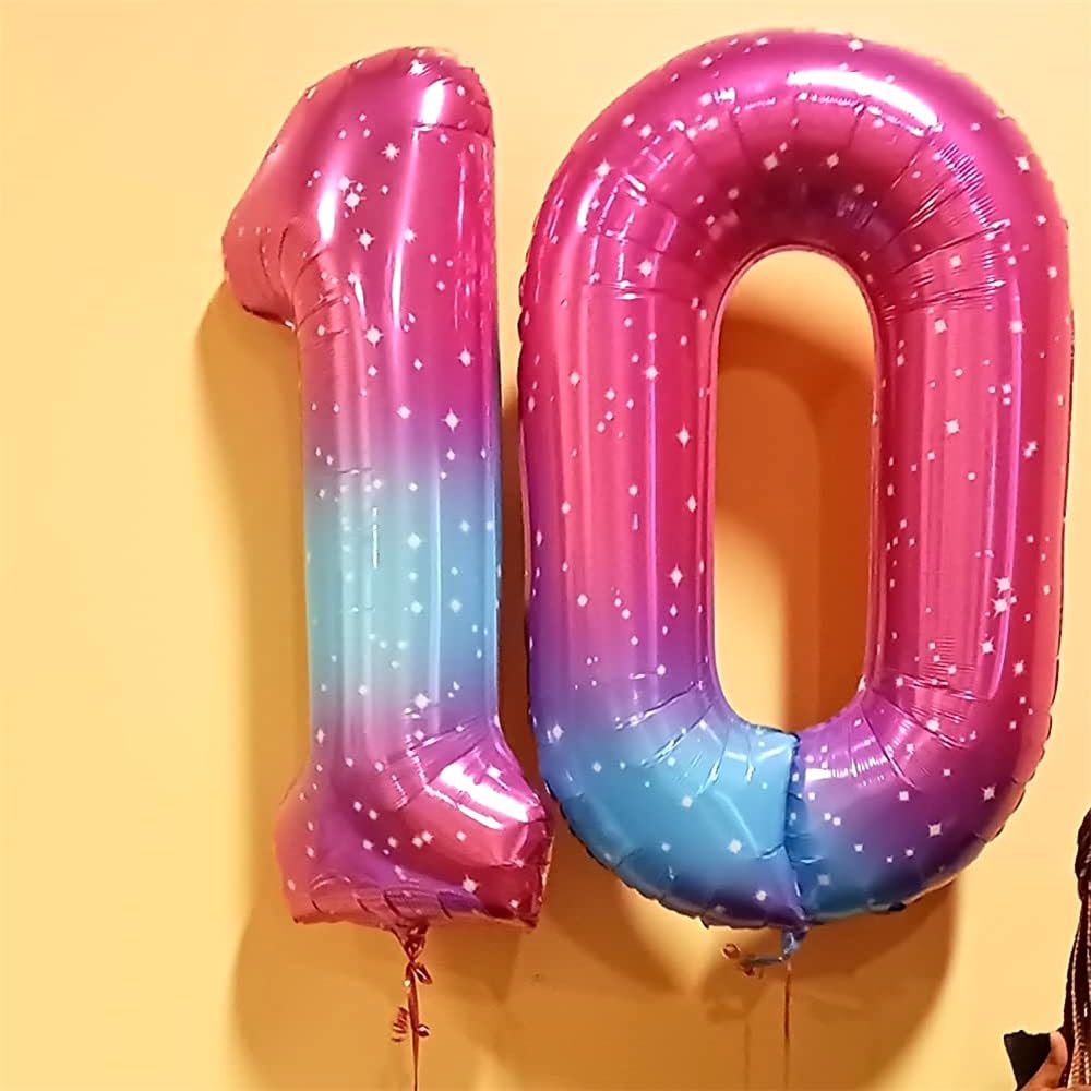 Lingqiang 40in Gradient Rainbow Number 2 Foil Balloon – Giant 2nd Birthday & Anniversary Decor