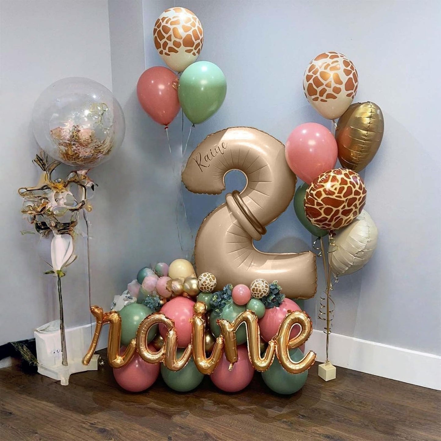 Lingqiang Nude Number 1 Balloon - 40” Tan Foil Number Balloon for 1st Birthday & Anniversary