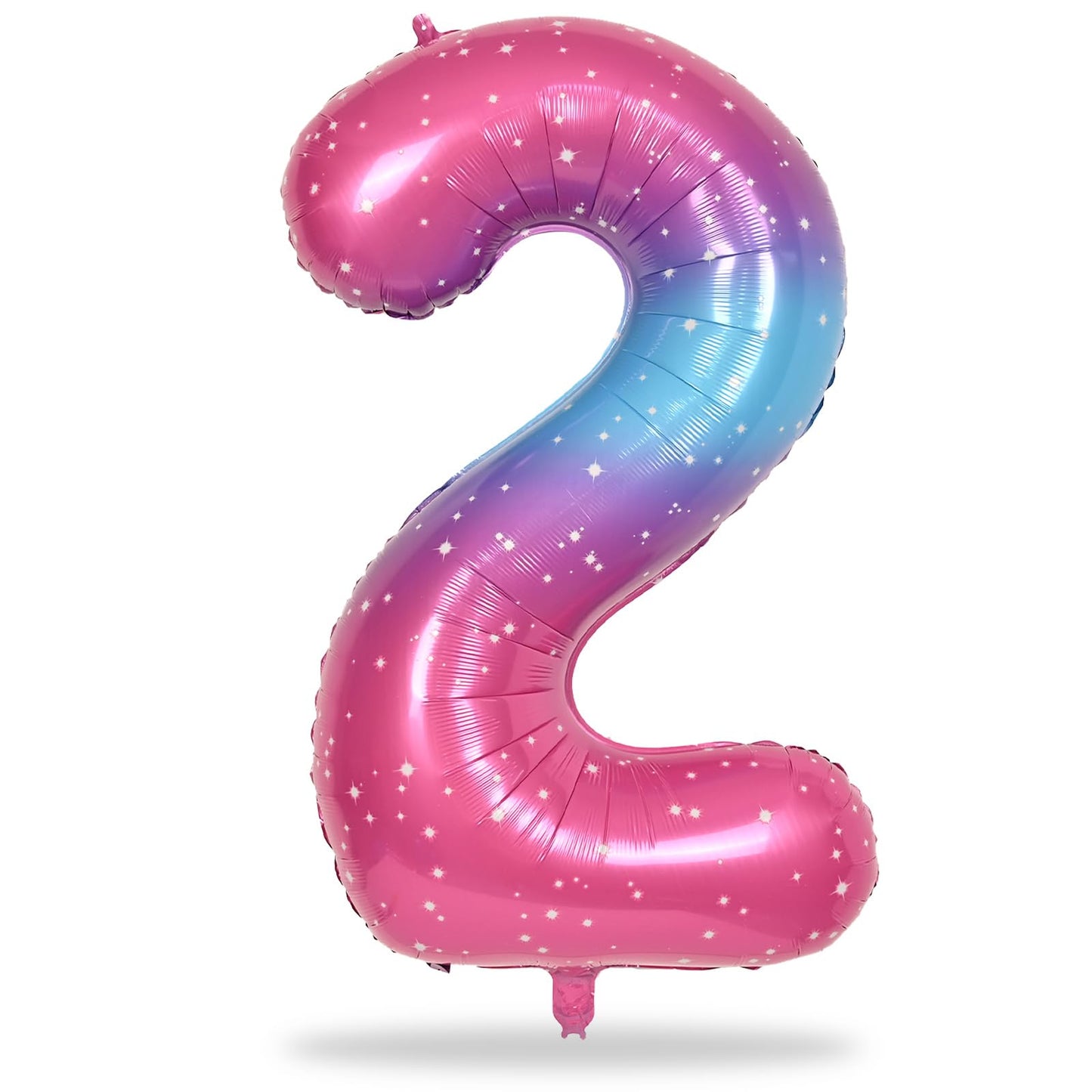 Lingqiang 40in Gradient Rainbow Number 2 Foil Balloon – Giant 2nd Birthday & Anniversary Decor