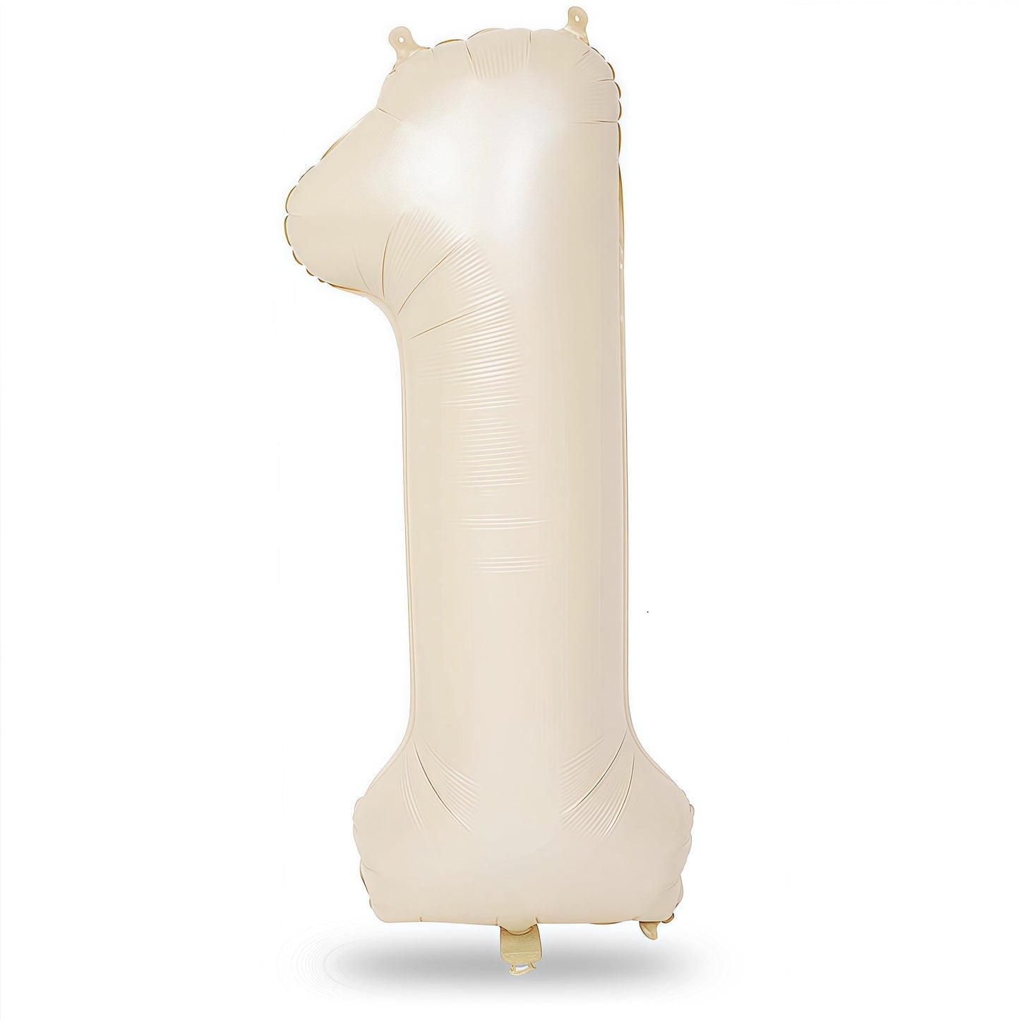 Lingqiang 40 Inch Beige Number 1 Balloon – Large Self-Inflating Cream Foil Balloon for 1st Birthday, Anniversary, Party