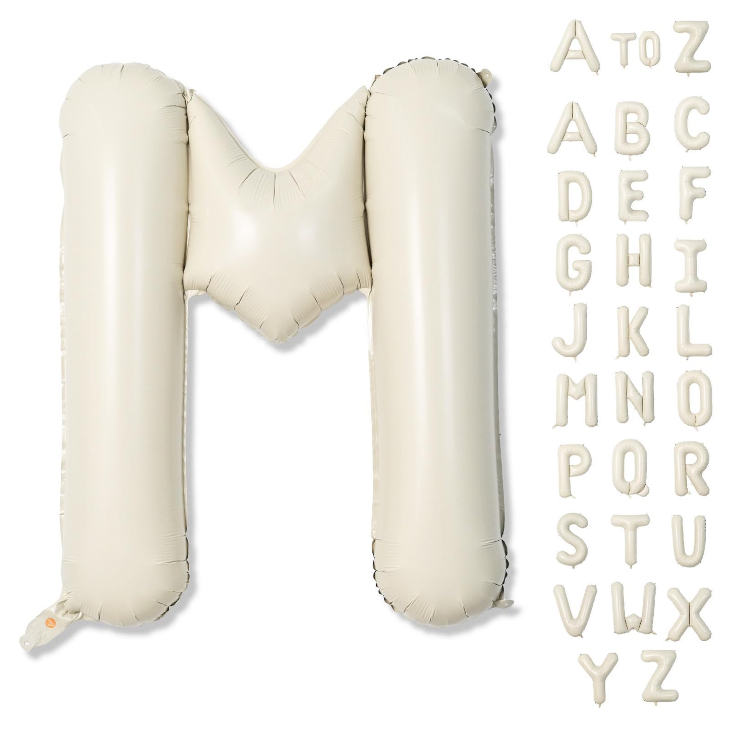 Lingqiang Big Letters Balloon M – 40-Inch Cream Mylar Alphabet for Party Decor