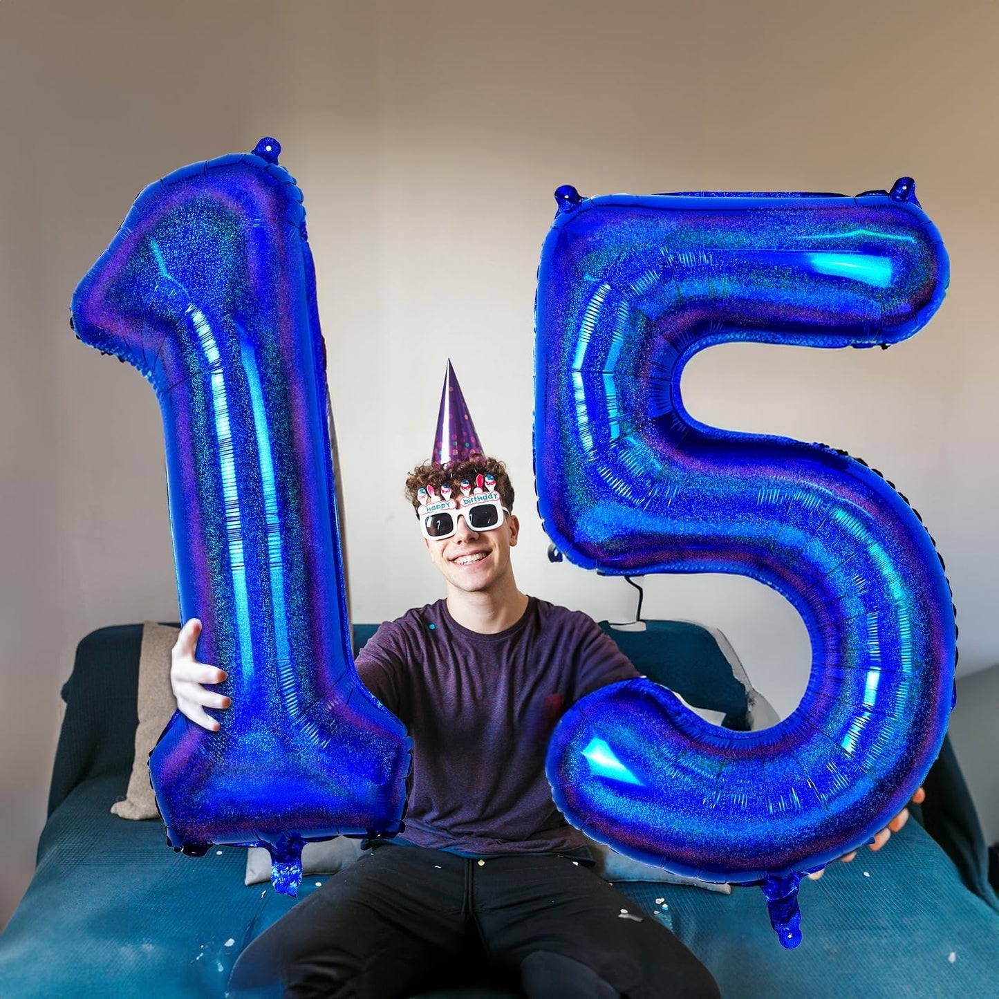 Lingqiang 40 Inch Navy Blue Foil Number 9 Balloon | Giant 9th Birthday Party Decor