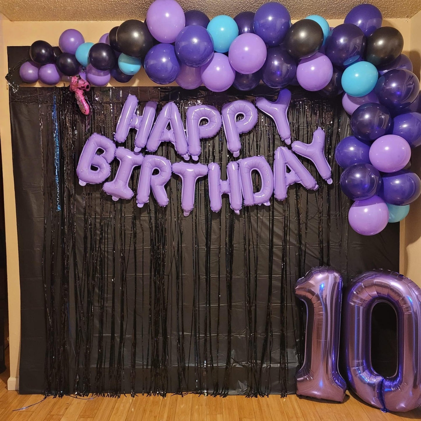 Lingqiang Purple 12th Birthday Balloon Kit – 40in Foil Numbers + Purple Confetti Latex
