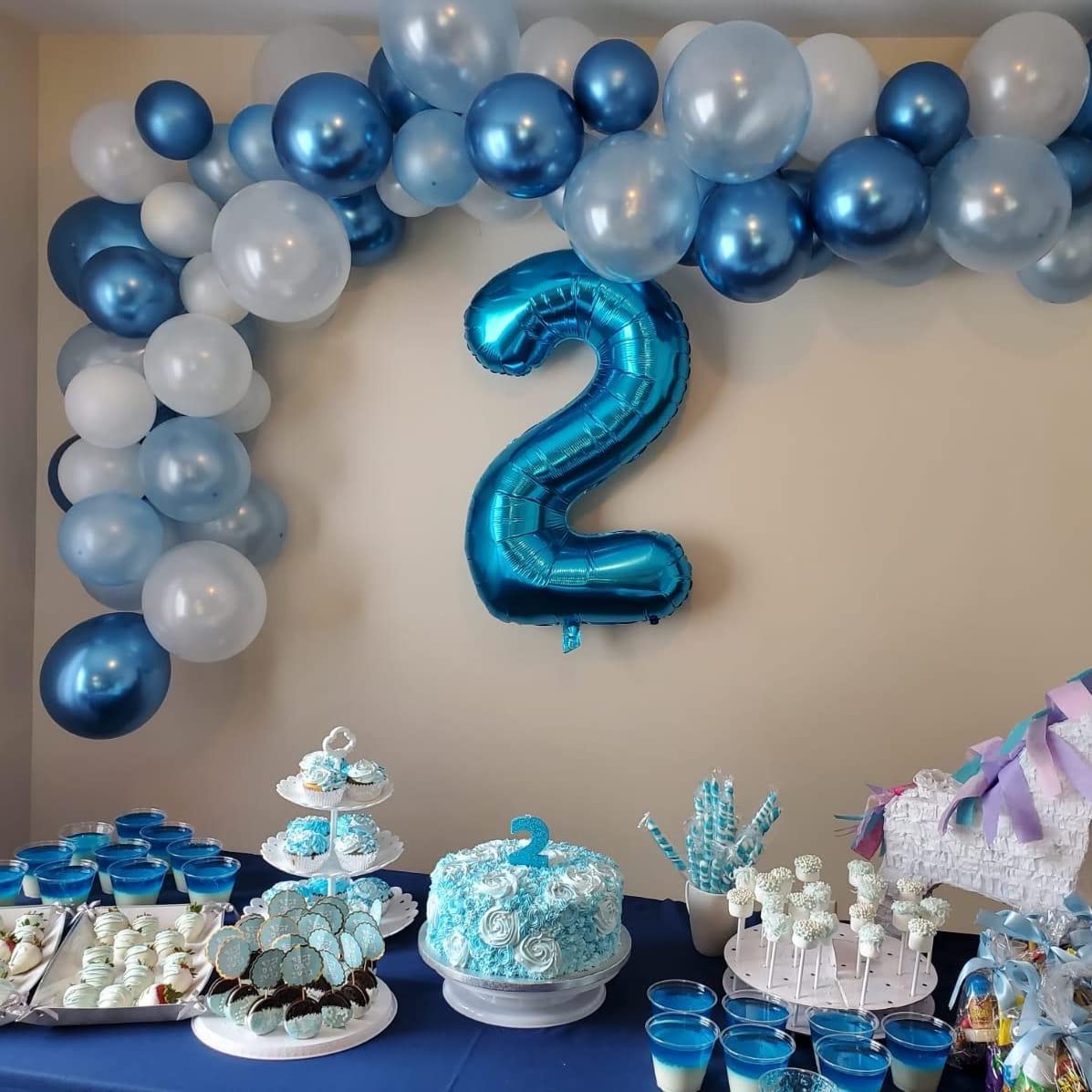 Lingqiang 40'' Blue Number 1 Balloon - Giant Self-Inflating Foil Number Balloon for 1st Birthday & Party Decor