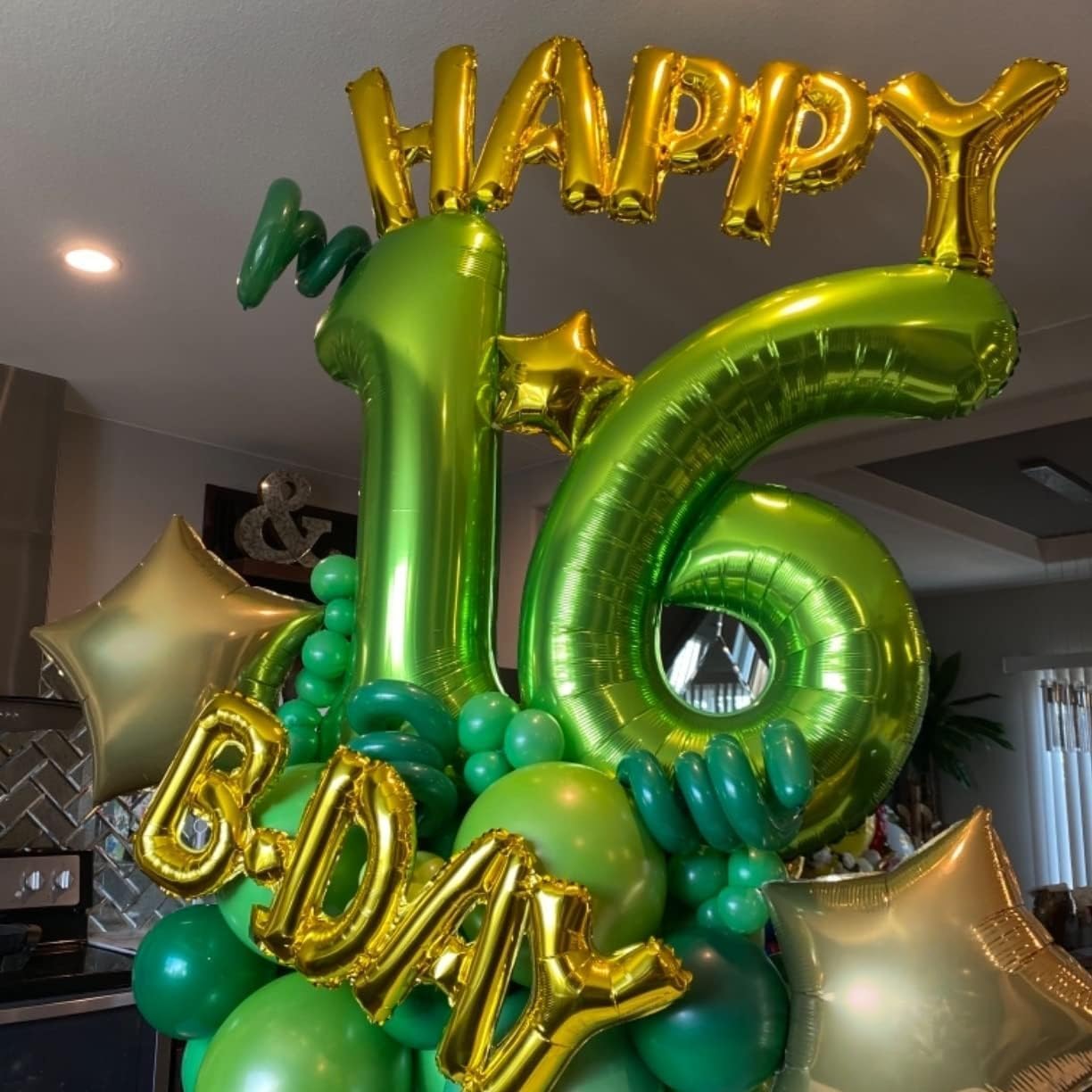 Lingqiang 40 Inch Green Number 1 Balloon – Giant 1st Birthday Foil Balloon