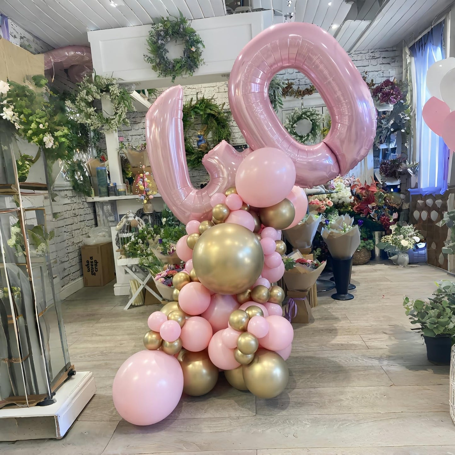 Lingqiang 40-Inch Light Pink Number 5 Foil Balloon – Self-Inflating Giant 5th Birthday Decor