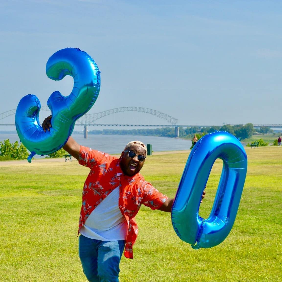 Lingqiang 40 Inch Blue Number 3 Balloon | Large Foil Numeric Balloons for Birthdays & Celebrations