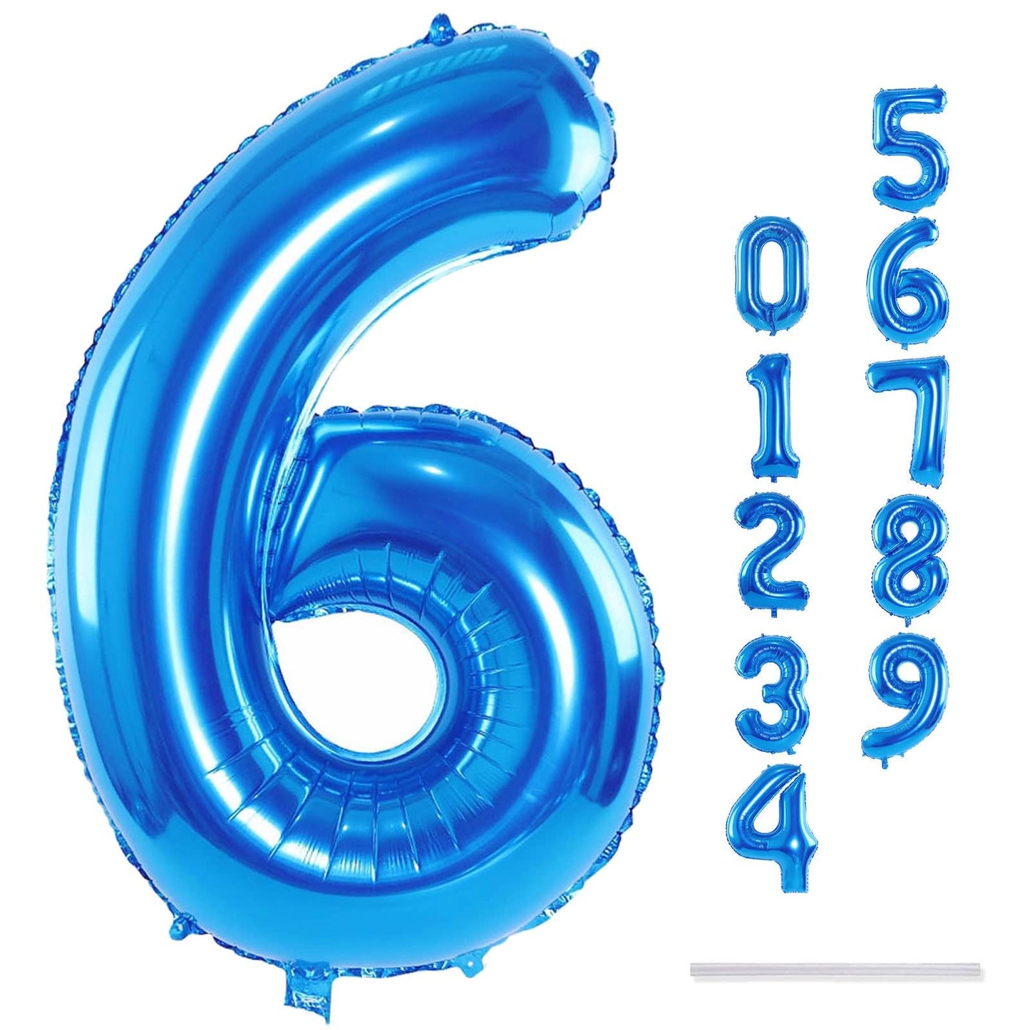 Lingqiang 40-Inch Blue Number 6 Balloon – Self-Inflating Foil Digit for Milestones & Celebrations