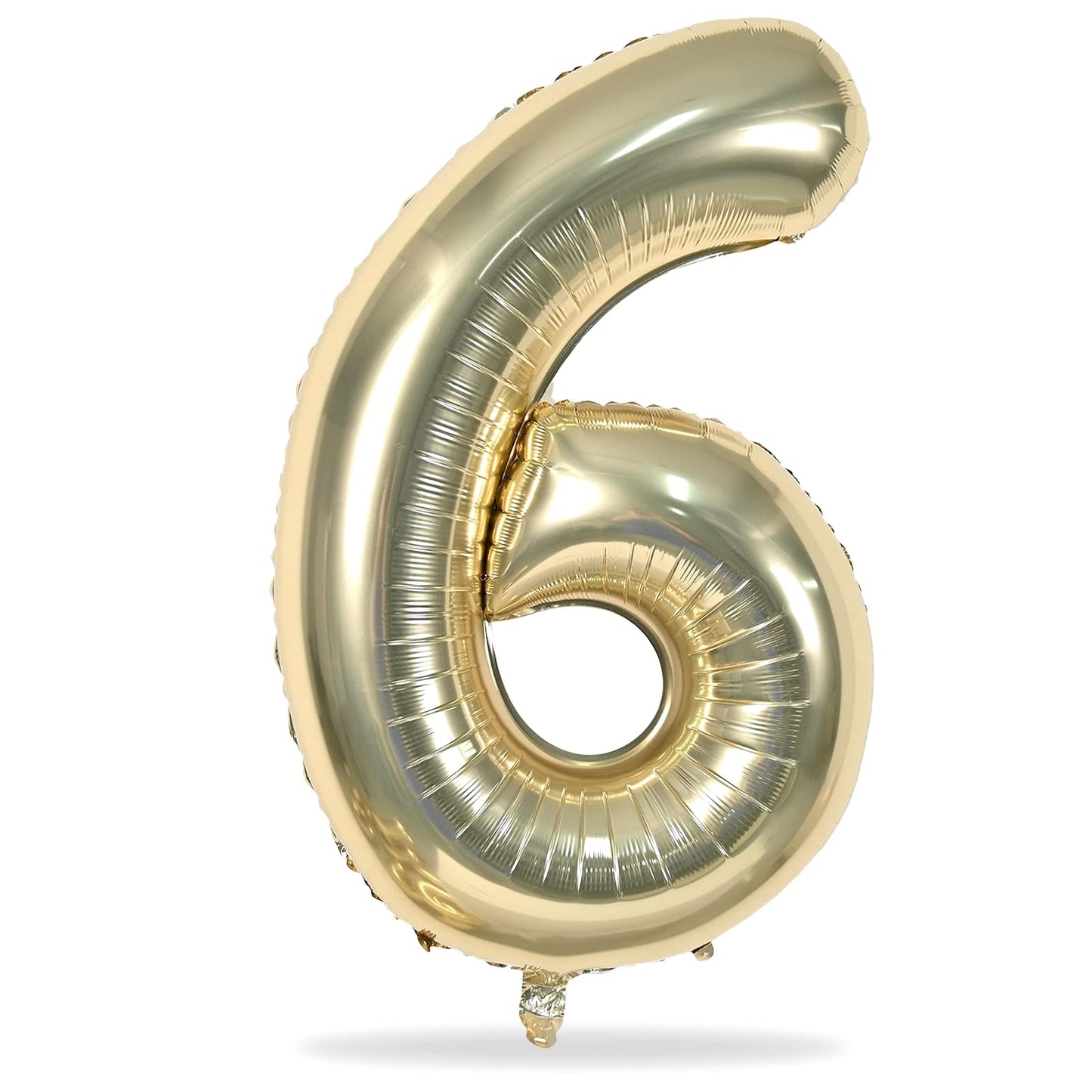 Lingqiang Champagne Gold Number 6 Balloon – 40-Inch Foil Birthday Decor