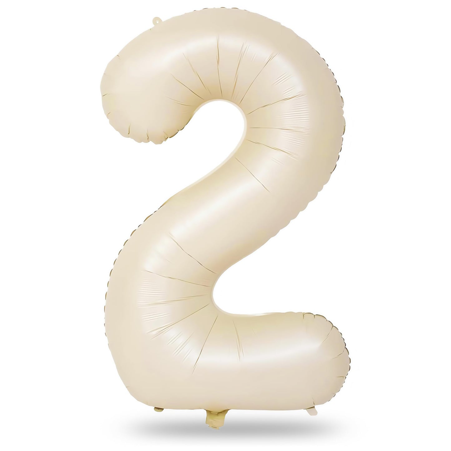 Lingqiang Cream 40-Inch Giant Number 2 Balloon – Beige Self-Inflating Birthday & Anniversary Decor
